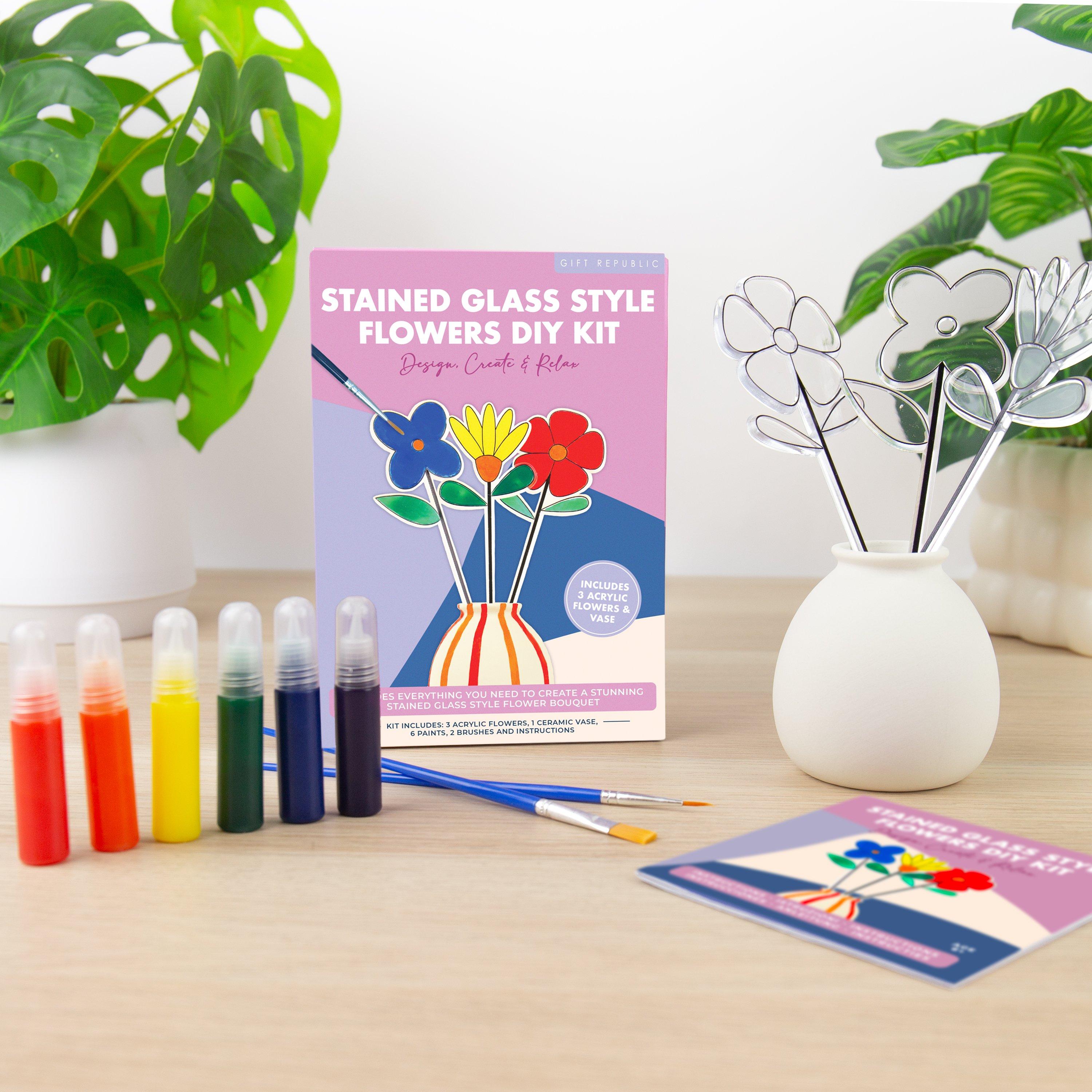 Multi - Gift Republic - Stained Glass Flowers DIY Kit - 4