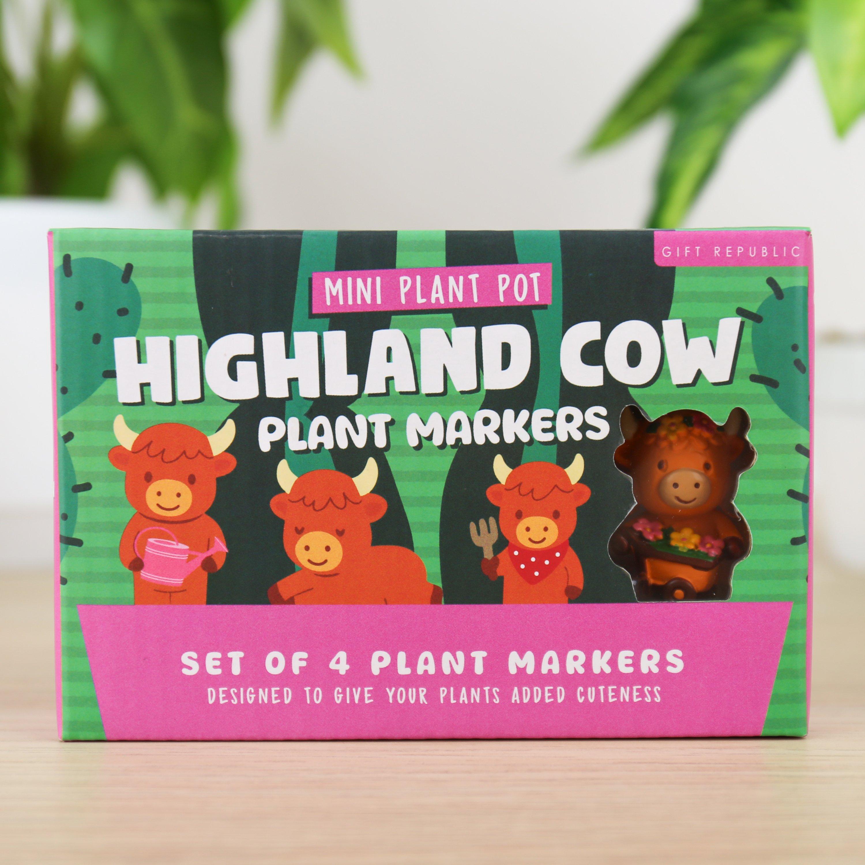Multi - Gift Republic - Highland Cow Plant Markers - 1