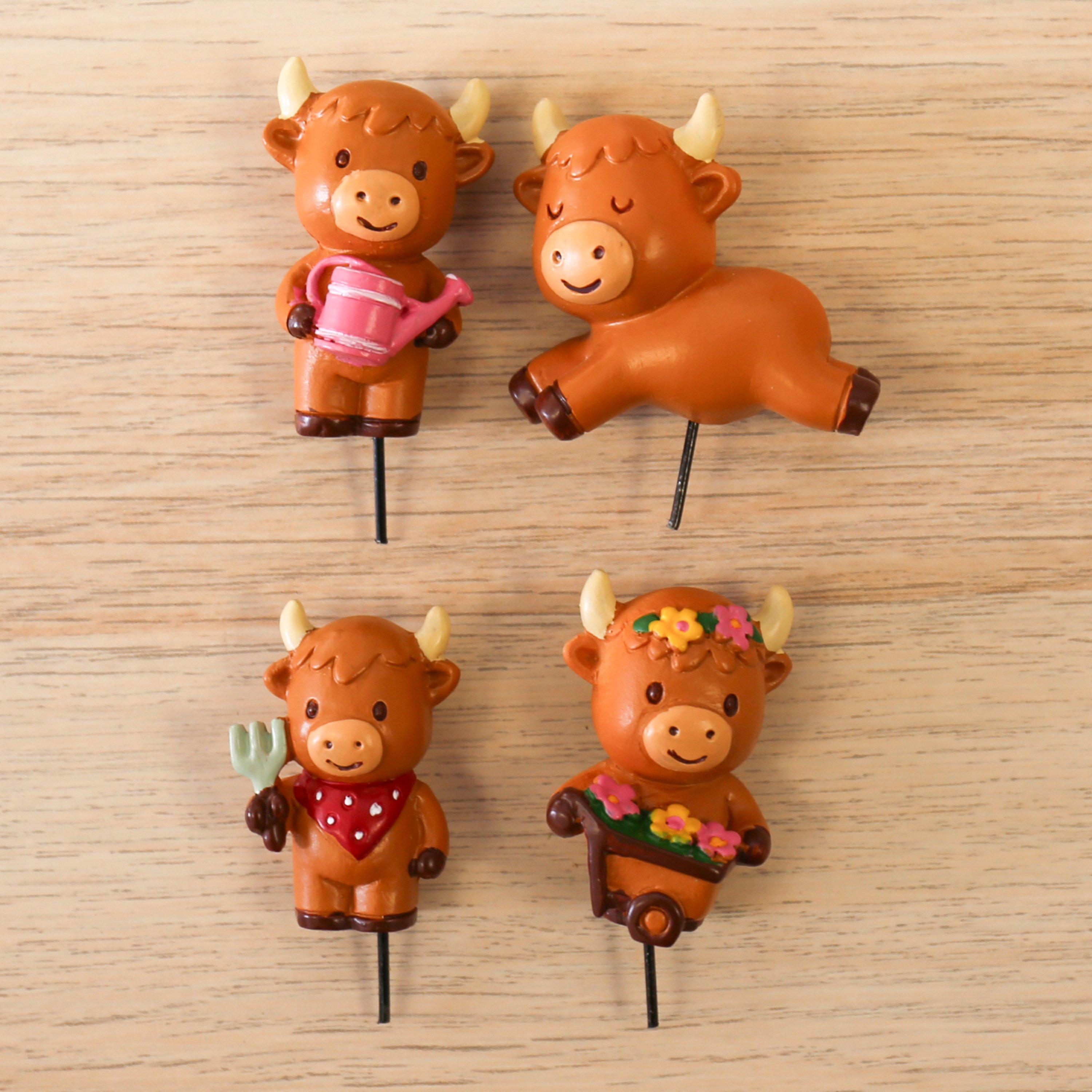Multi - Gift Republic - Highland Cow Plant Markers - 3