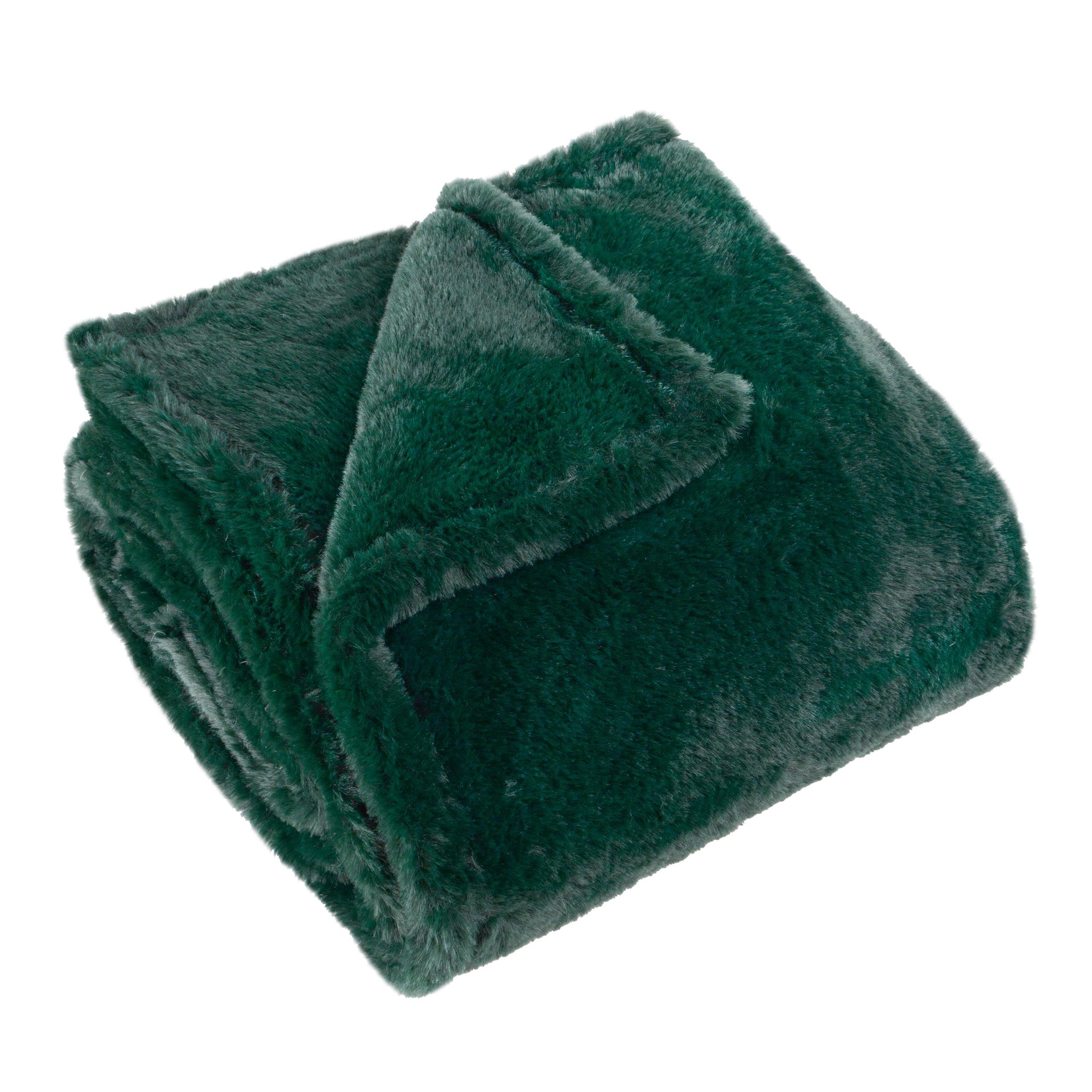 Needle Green - Furn - Kallu Double-Sided Faux-Fur Throw - 3