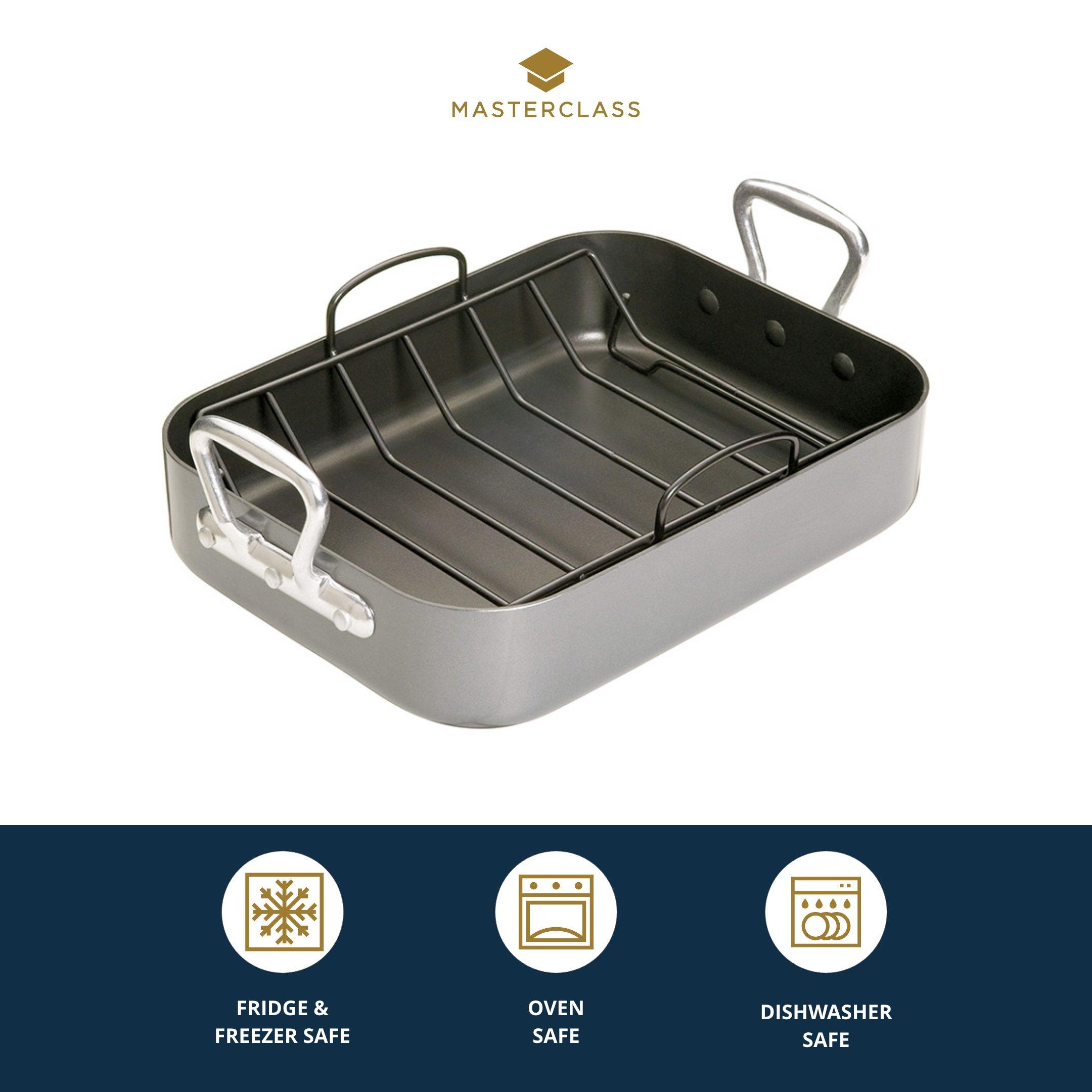 Silver - MasterClass - Non-Stick Roasting Pan with Handles, 3 - 5