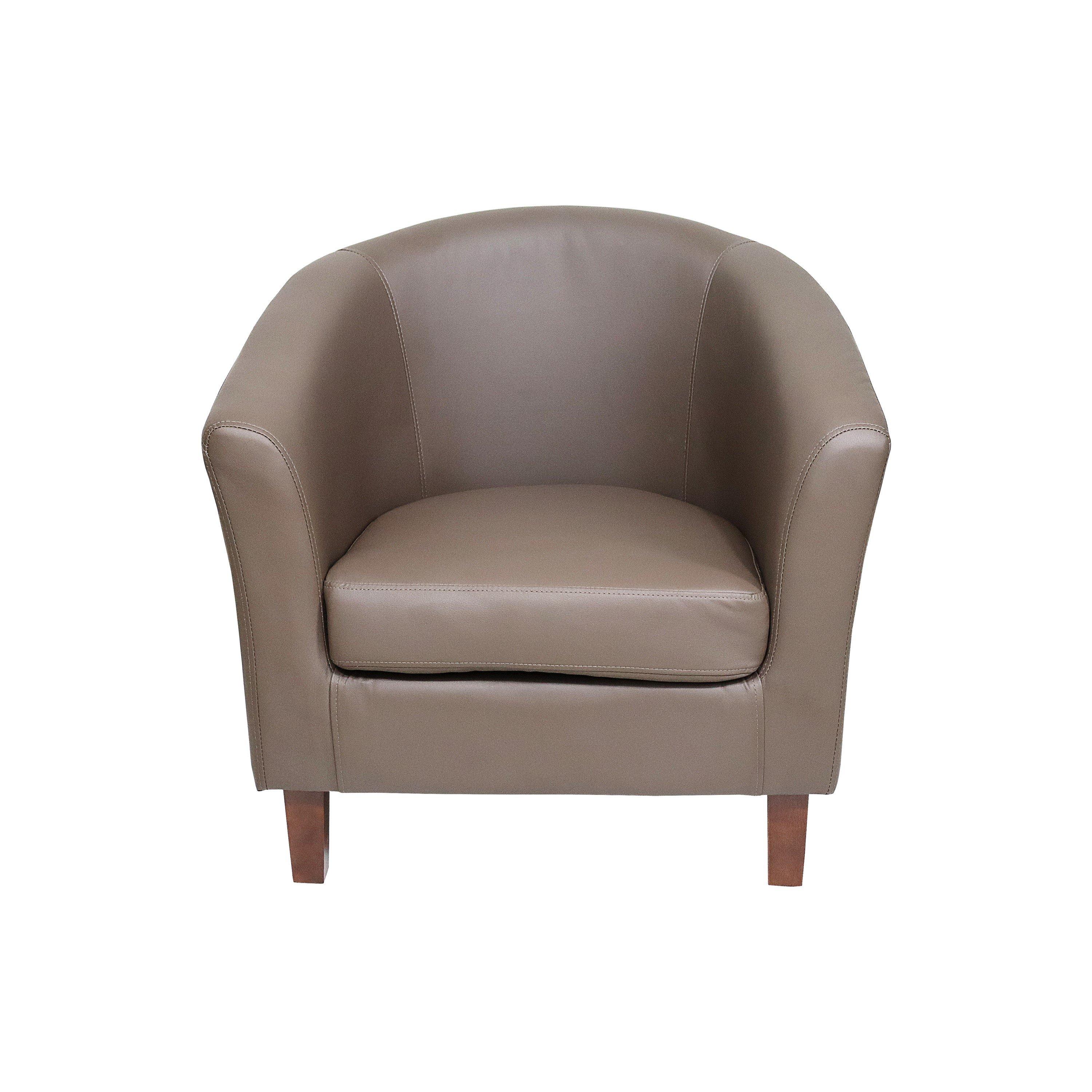 Chocolate - Comfy Living - Leather Tub Chair - 2