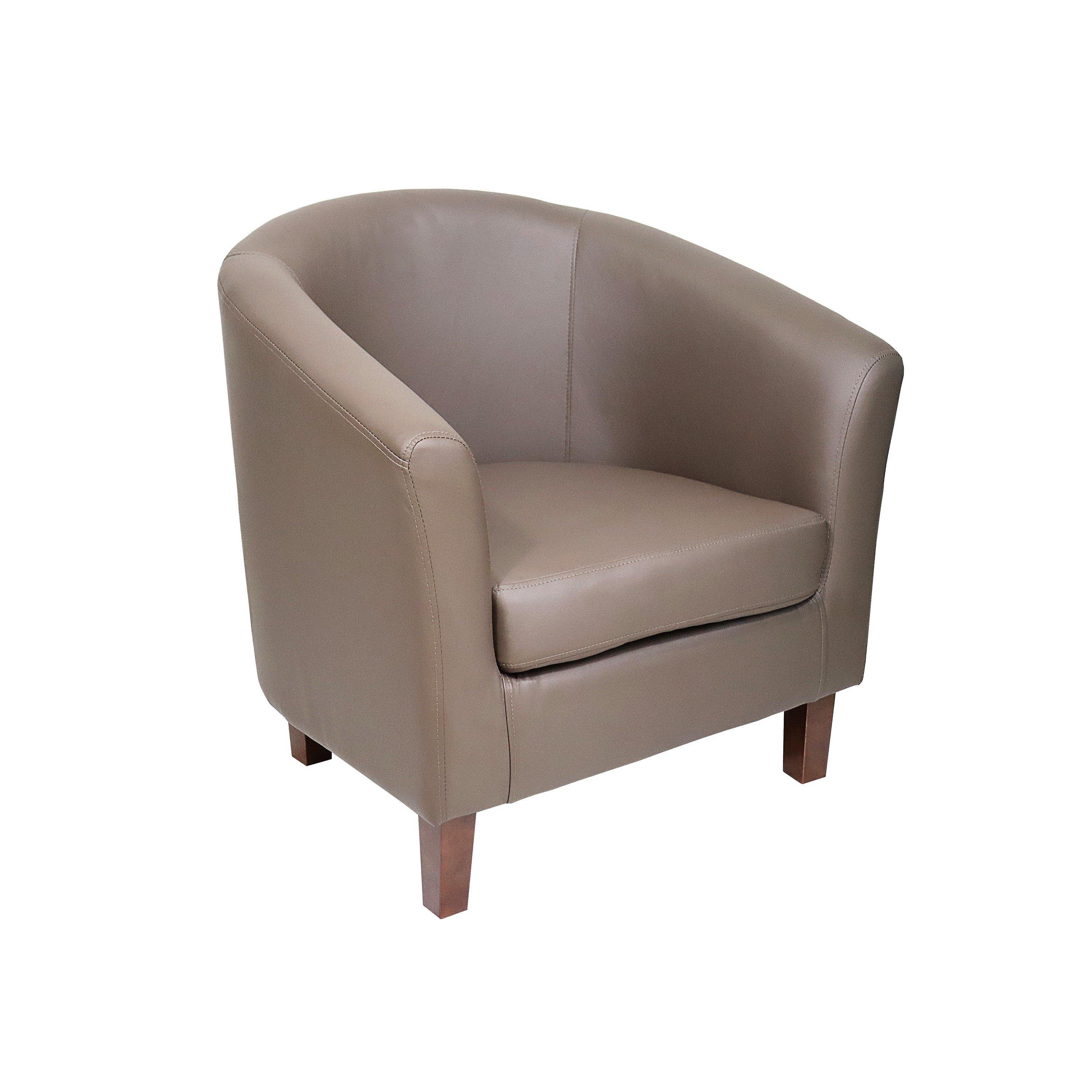 Chocolate - Comfy Living - Leather Tub Chair - 3