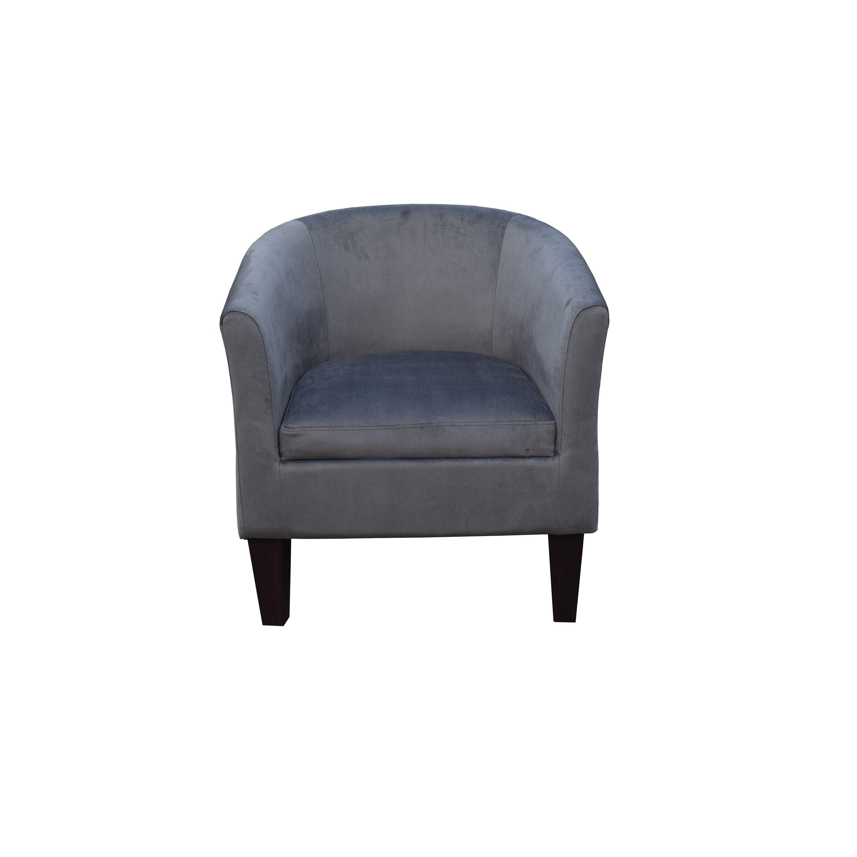 Grey - Comfy Living - Plush Velvet Tub Chair - 3