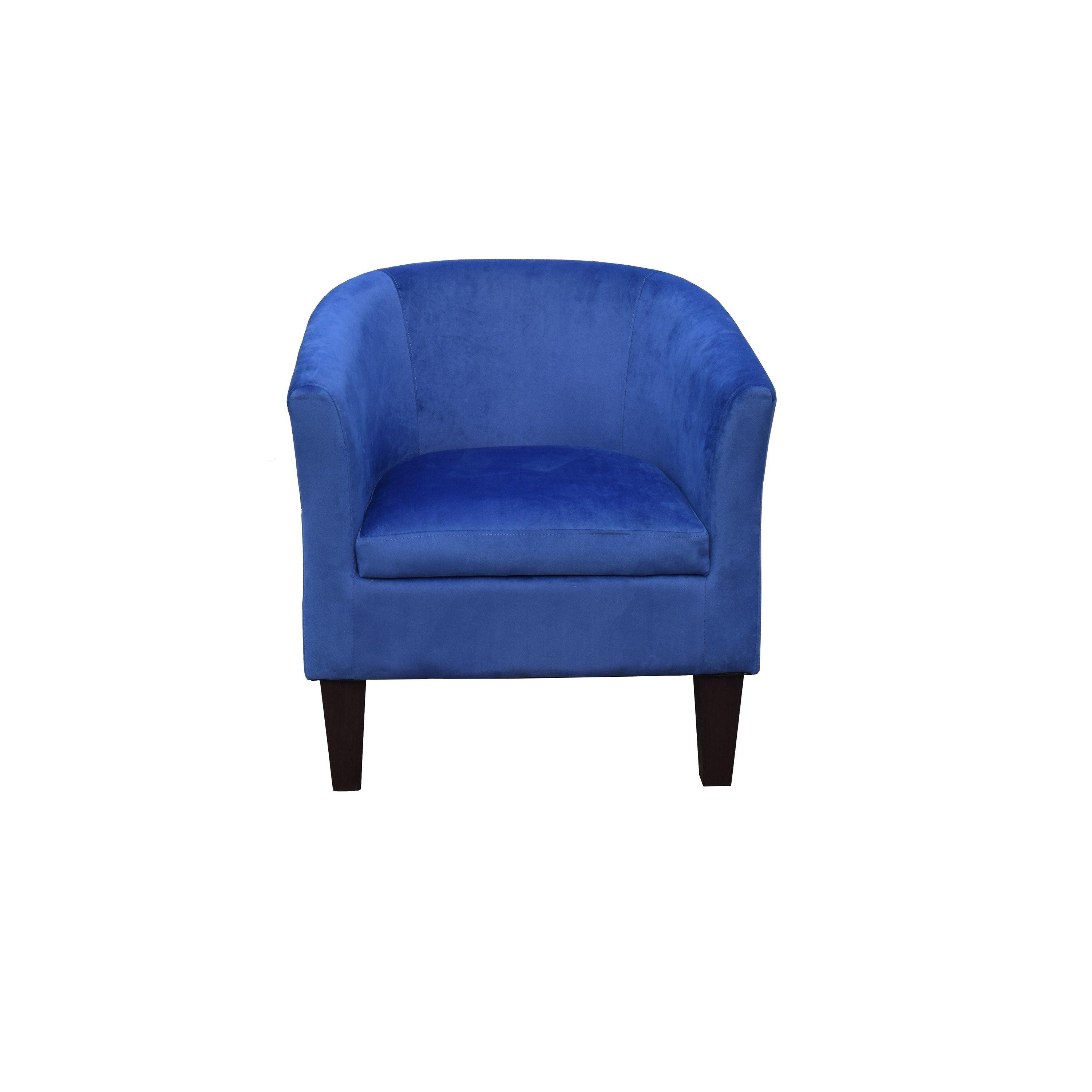 Blue - Comfy Living - Plush Velvet Tub Chair - 3