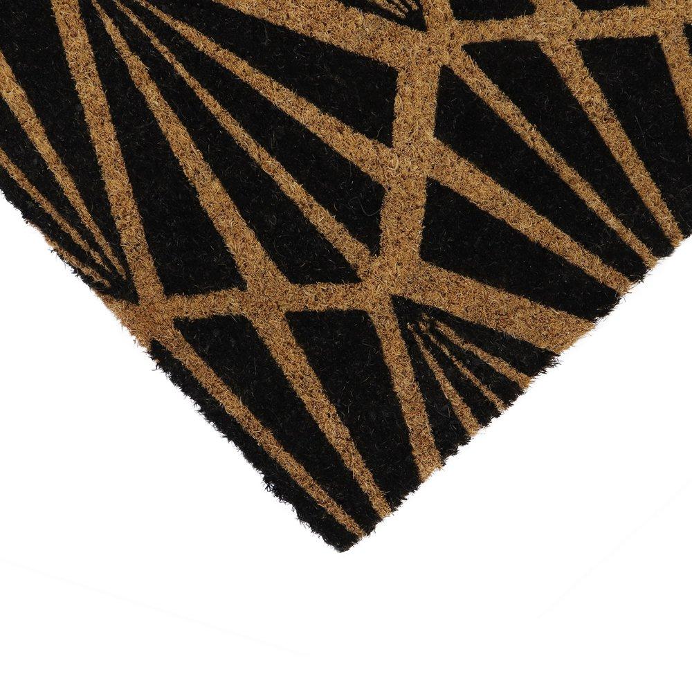 Black - JVL - Art Deco Latex Coir Doormat - 2