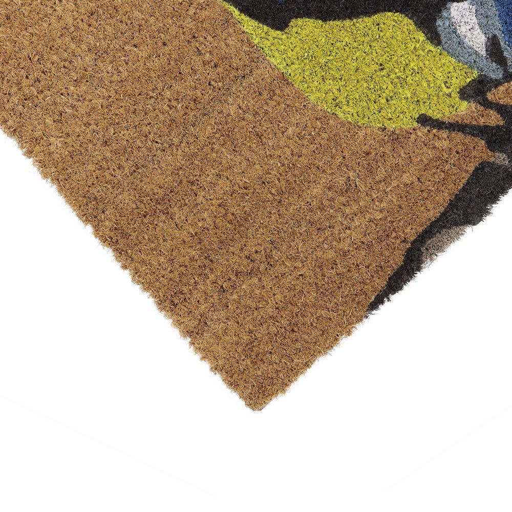 Blue And Yellow - JVL - Birds Latex Coir Doormat - 2