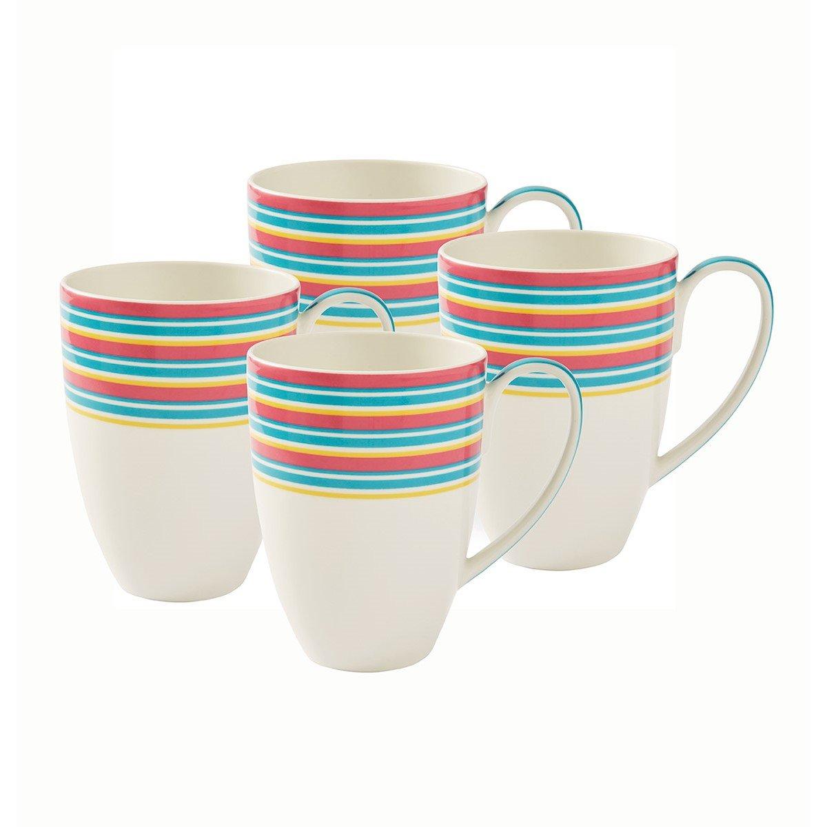 Spode Kit Kemp  Kit Kemp Calypso Stripe 4 Mugs - 