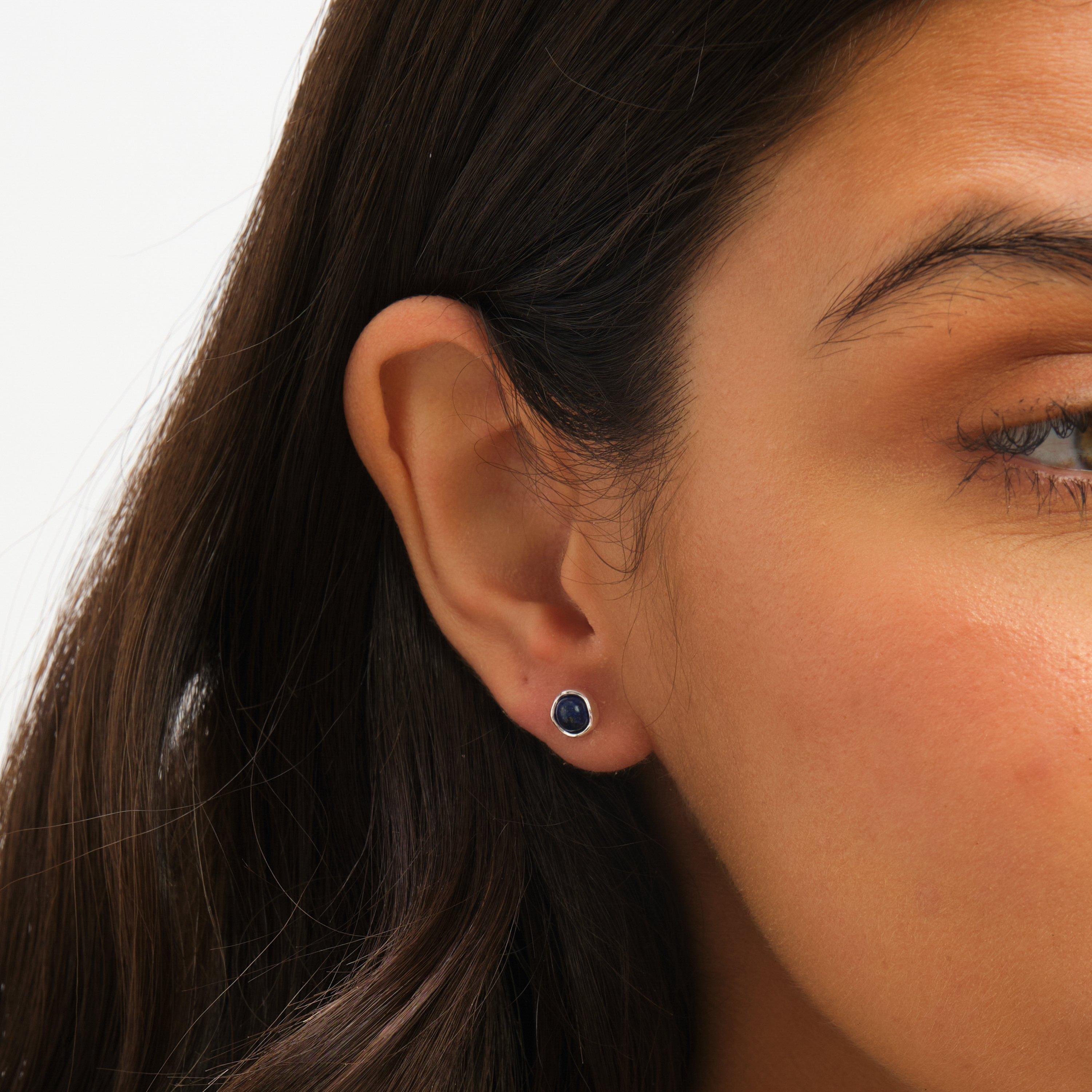 Silver - Simply Silver - Sterling Silver 925 Lapis Studs - 2