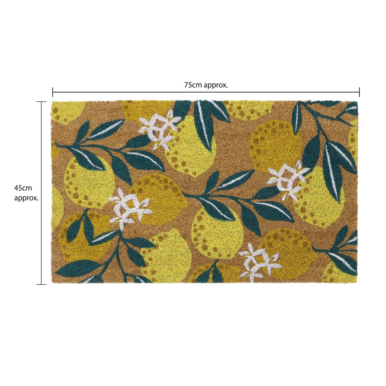 Yellow And Gree - JVL - Lemons Latex Coir Doormat - 6