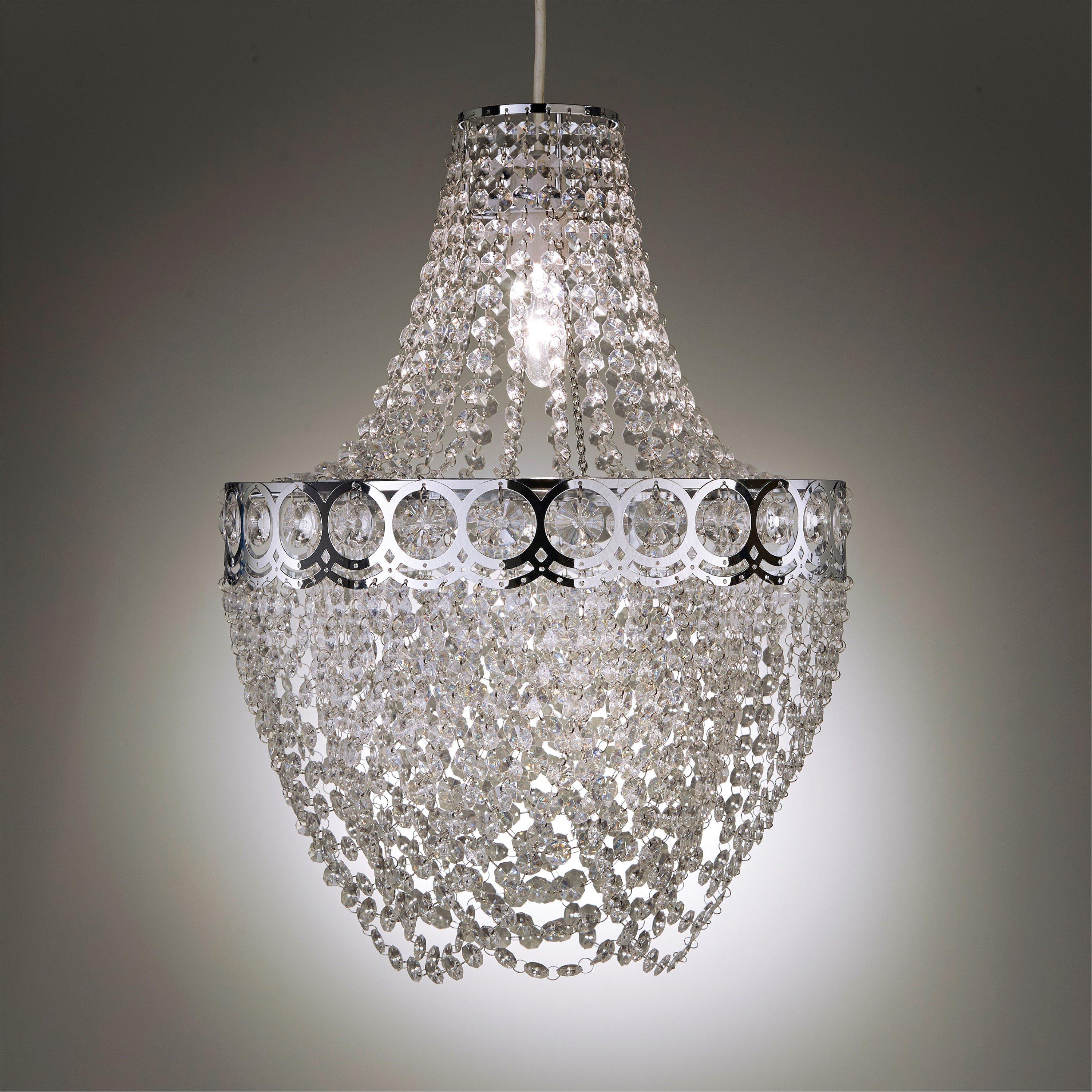 Chrome - K Living - Hayle Chrome and Clear Acrylic Beaded Chandelier - 2
