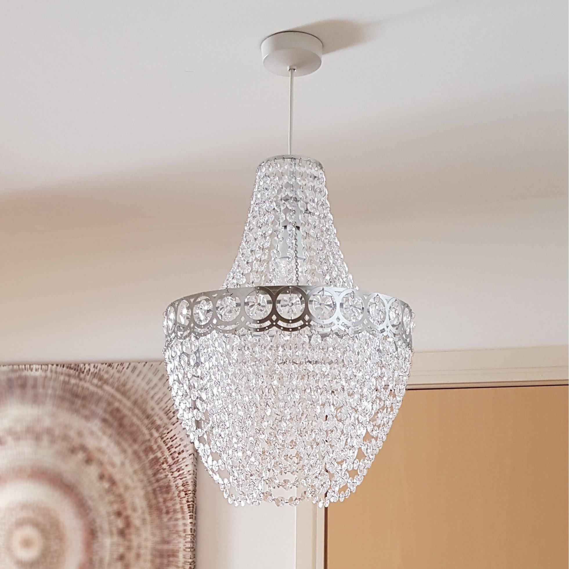 Chrome - K Living - Hayle Chrome and Clear Acrylic Beaded Chandelier - 3