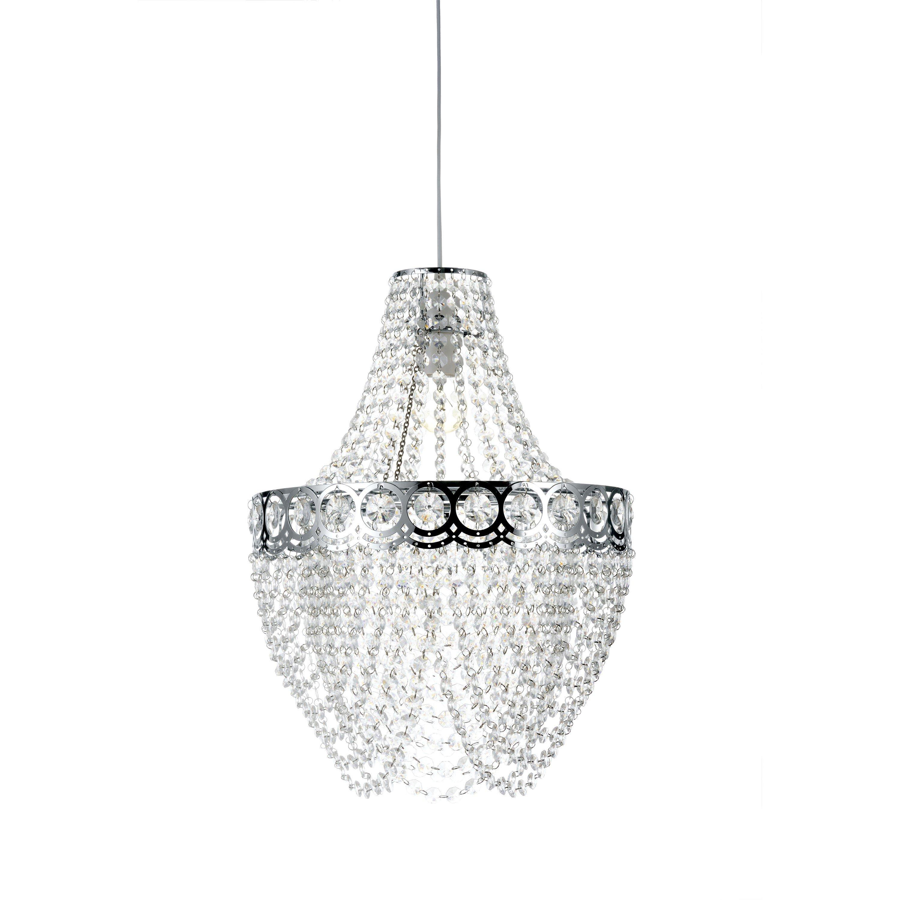 Chrome - K Living - Hayle Chrome and Clear Acrylic Beaded Chandelier - 4