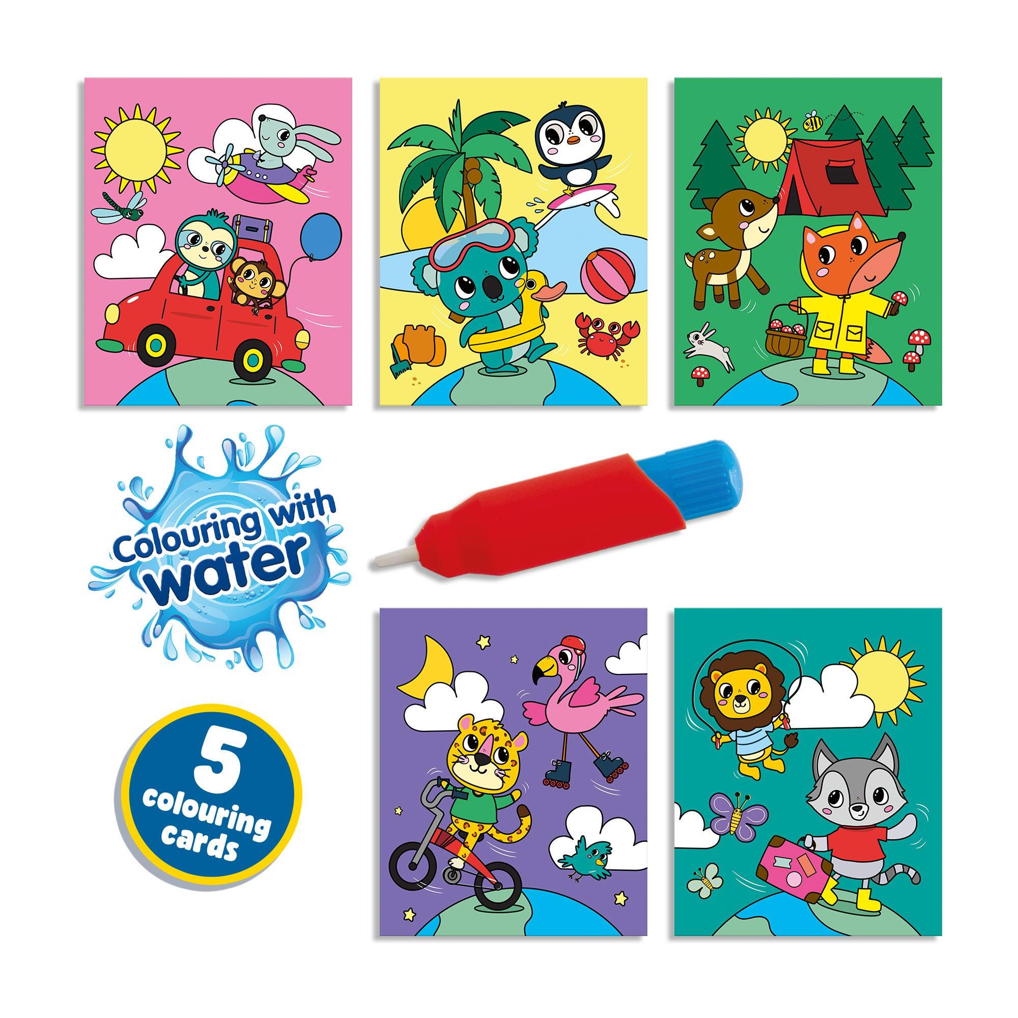 Multi - SES Creative - Colouring with water book with water brush - Trave - 5