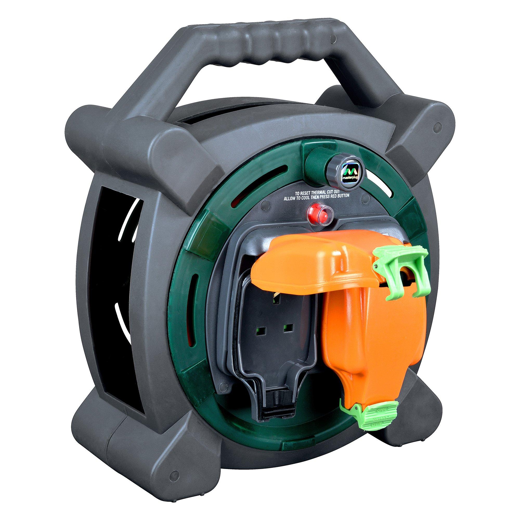 Green And Orang - Masterplug - Masterplug 2 Socket 20M 13A Weatherproof Case Reel - 1