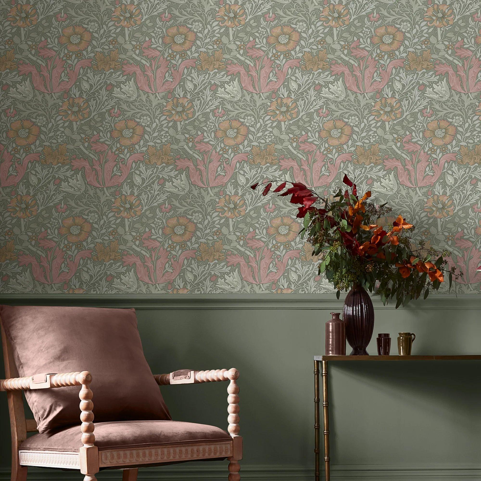 Sage - William Morris at Home - Compton Wallpaper - 2
