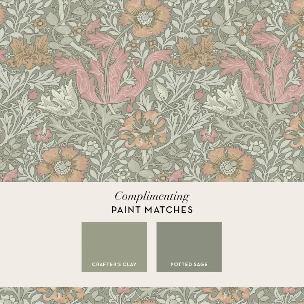 Sage - William Morris at Home - Compton Wallpaper - 5