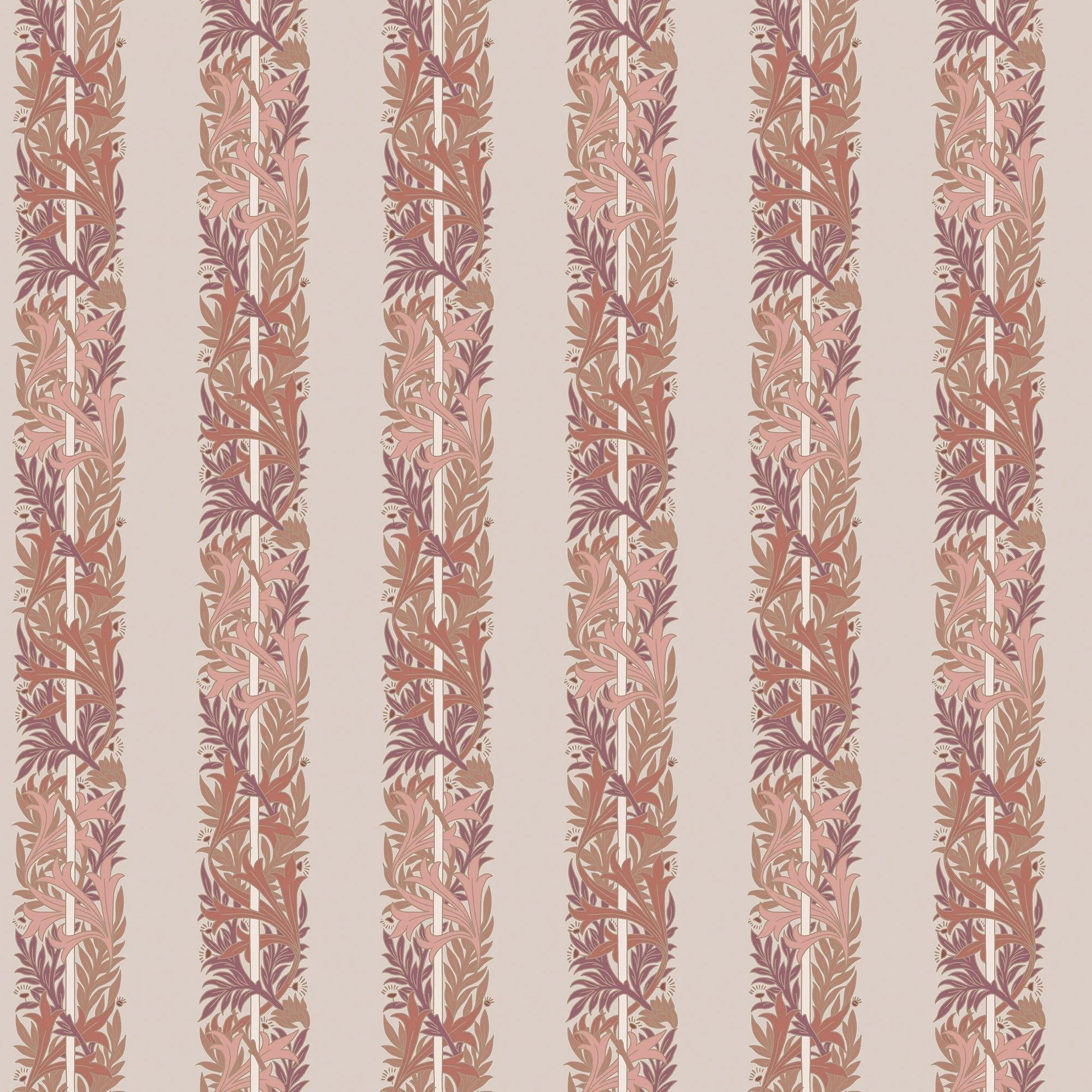 Terracotta - William Morris at Home - Love Is Enough Stripe Wallpaper - 1