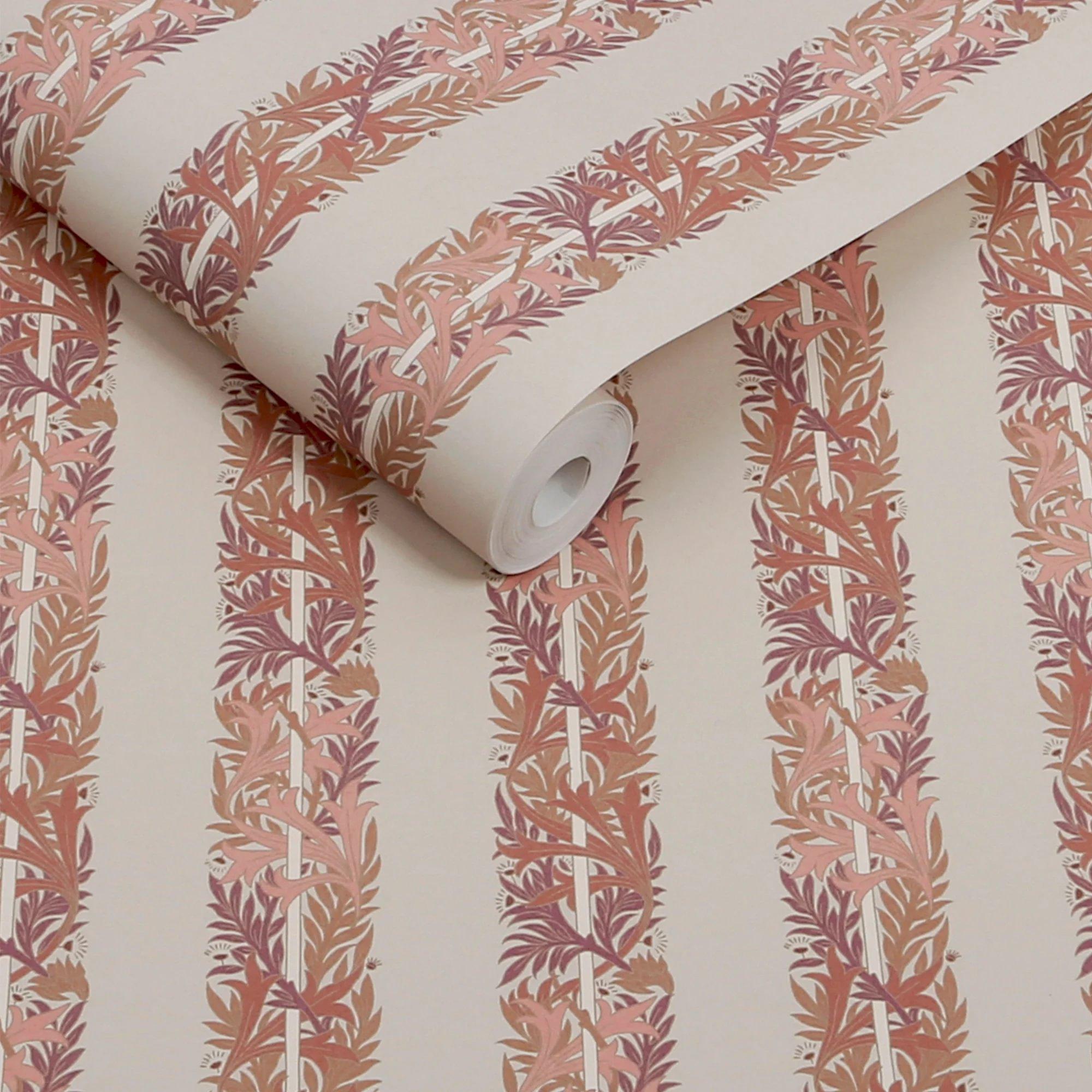 Terracotta - William Morris at Home - Love Is Enough Stripe Wallpaper - 3