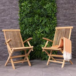 Charles Bentley 1 X PAIR OF TEAK WOODEN FOLDING ARMCHAIR