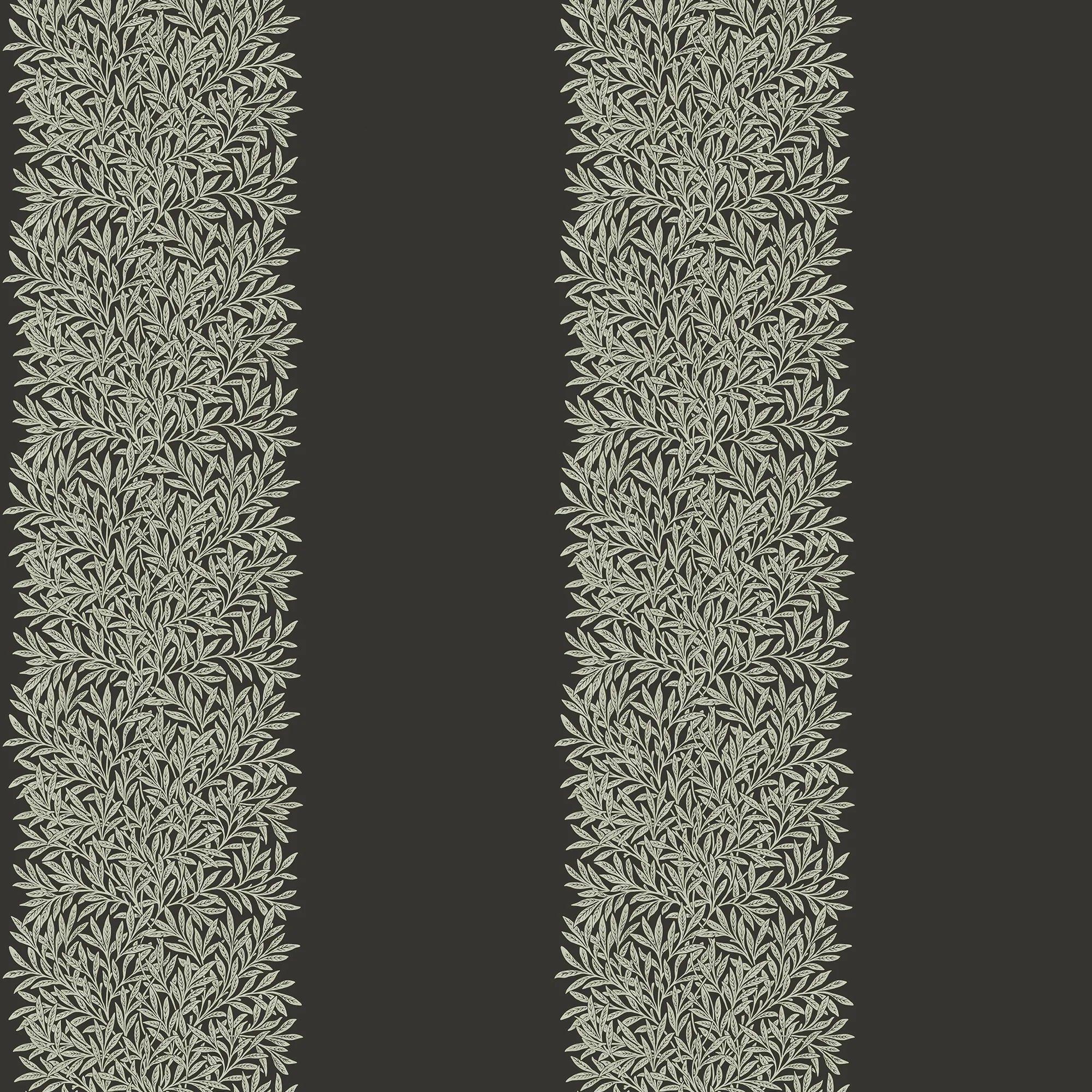 Charcoal - William Morris at Home - Willow Stripe Wallpaper - 1
