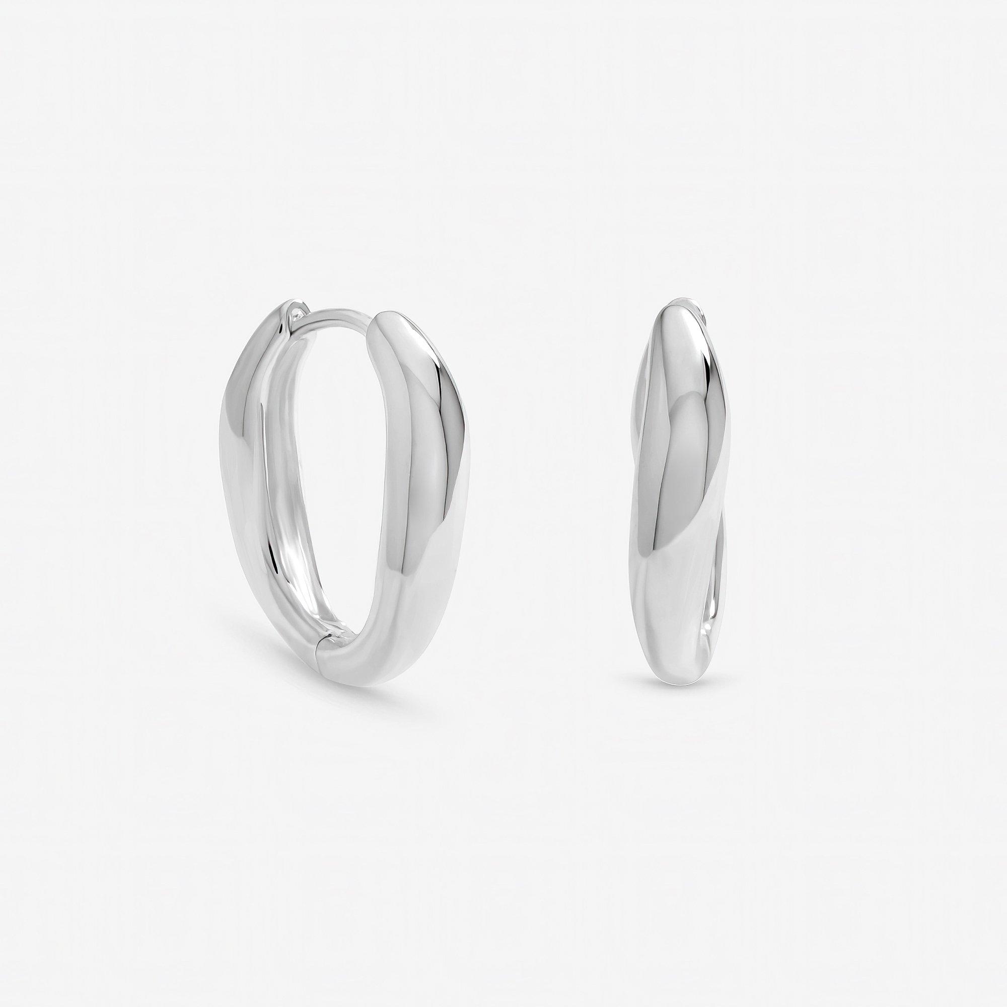 Silver - Inicio - Sterling Silver Plated Polished Fluid Twist Hoops