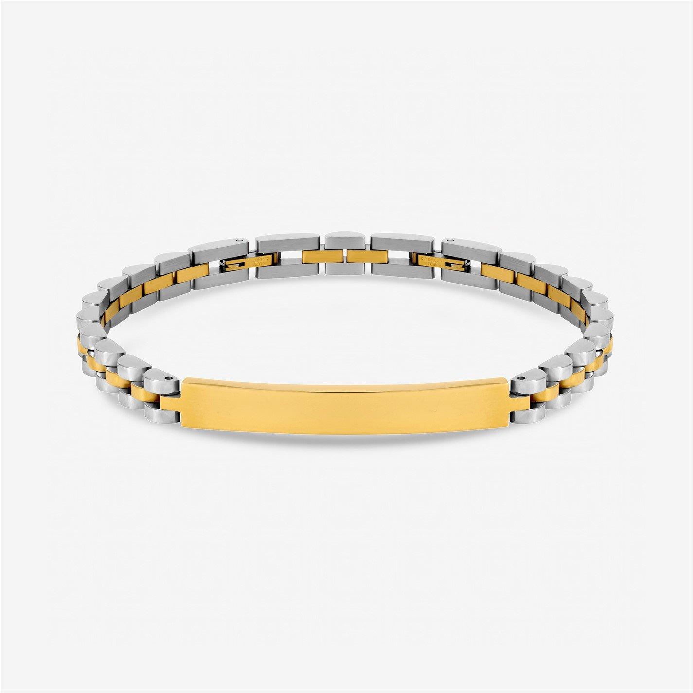 Silver - Inicio - Mens Waterproof Linked Bracelet - Gift Pouch - 1