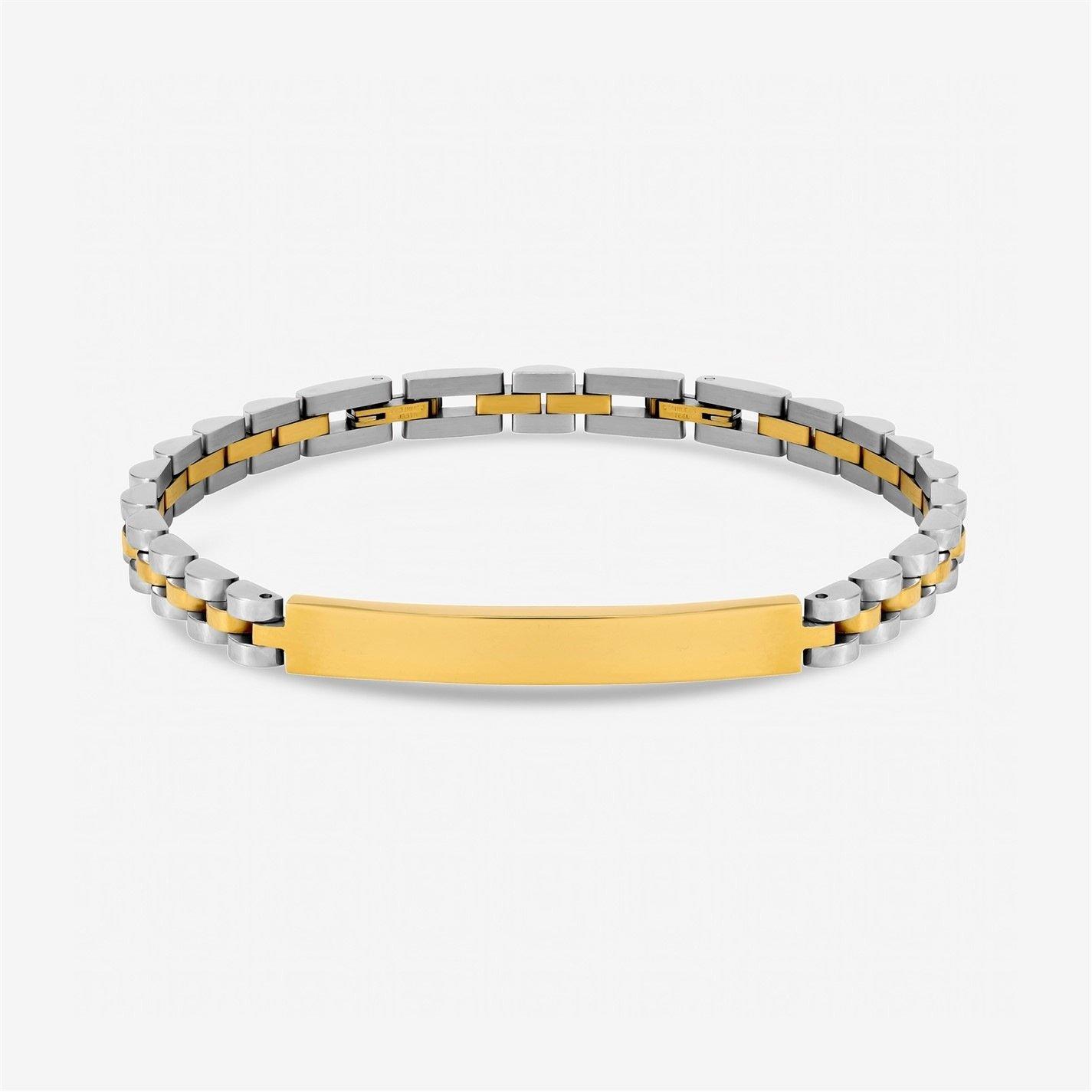 Silver - Inicio - Mens Waterproof Linked Bracelet - Gift Pouch - 1