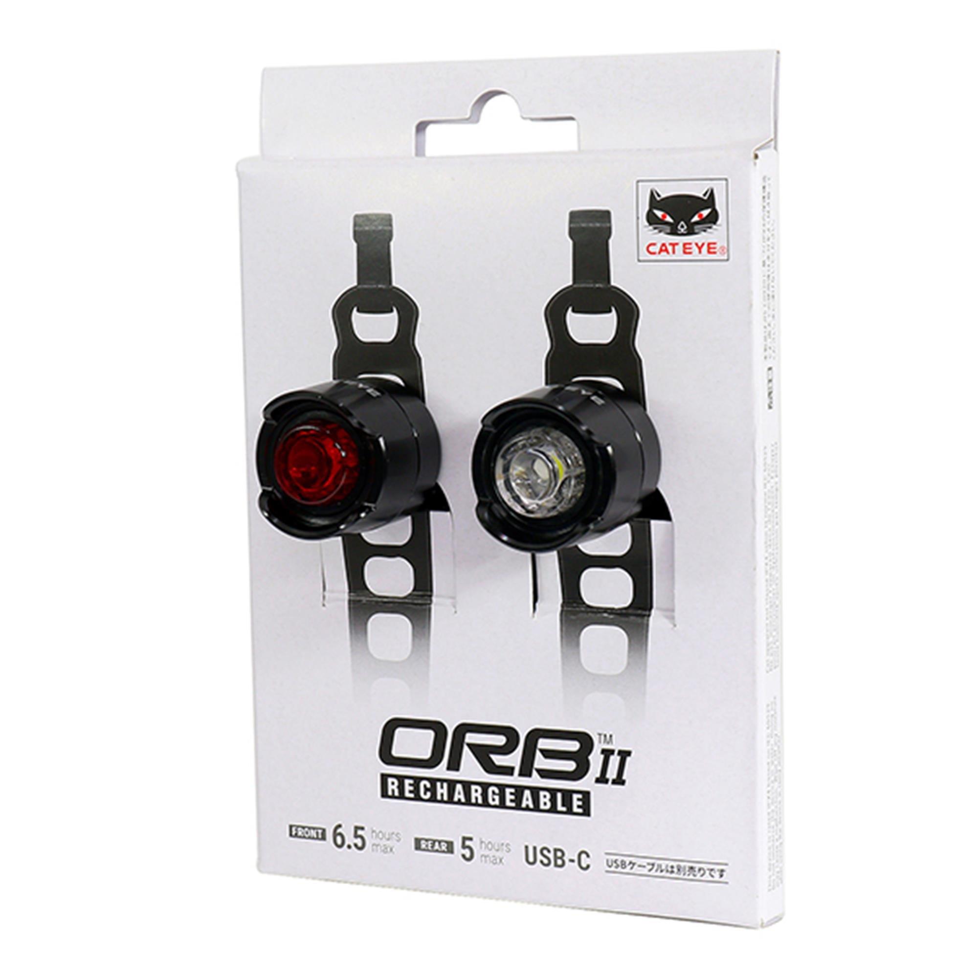 Black - Cateye - Cateye Orb II Rechargable Light Set - 2