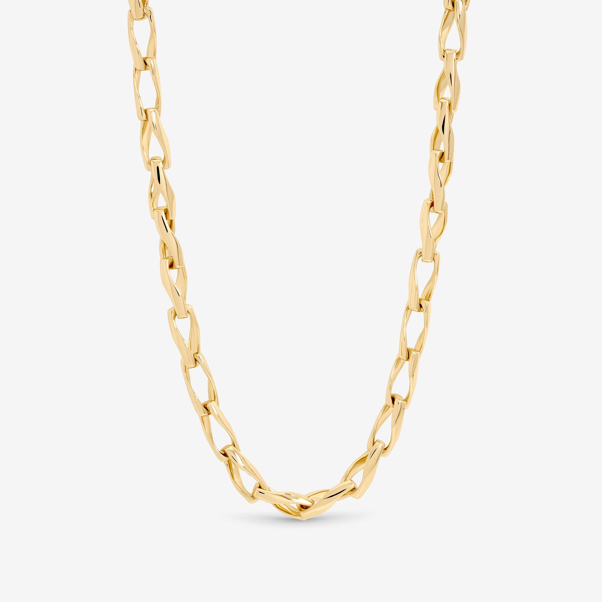 Gold - Inicio - Gold Plated Twisted Link Necklace - Gift Pouch