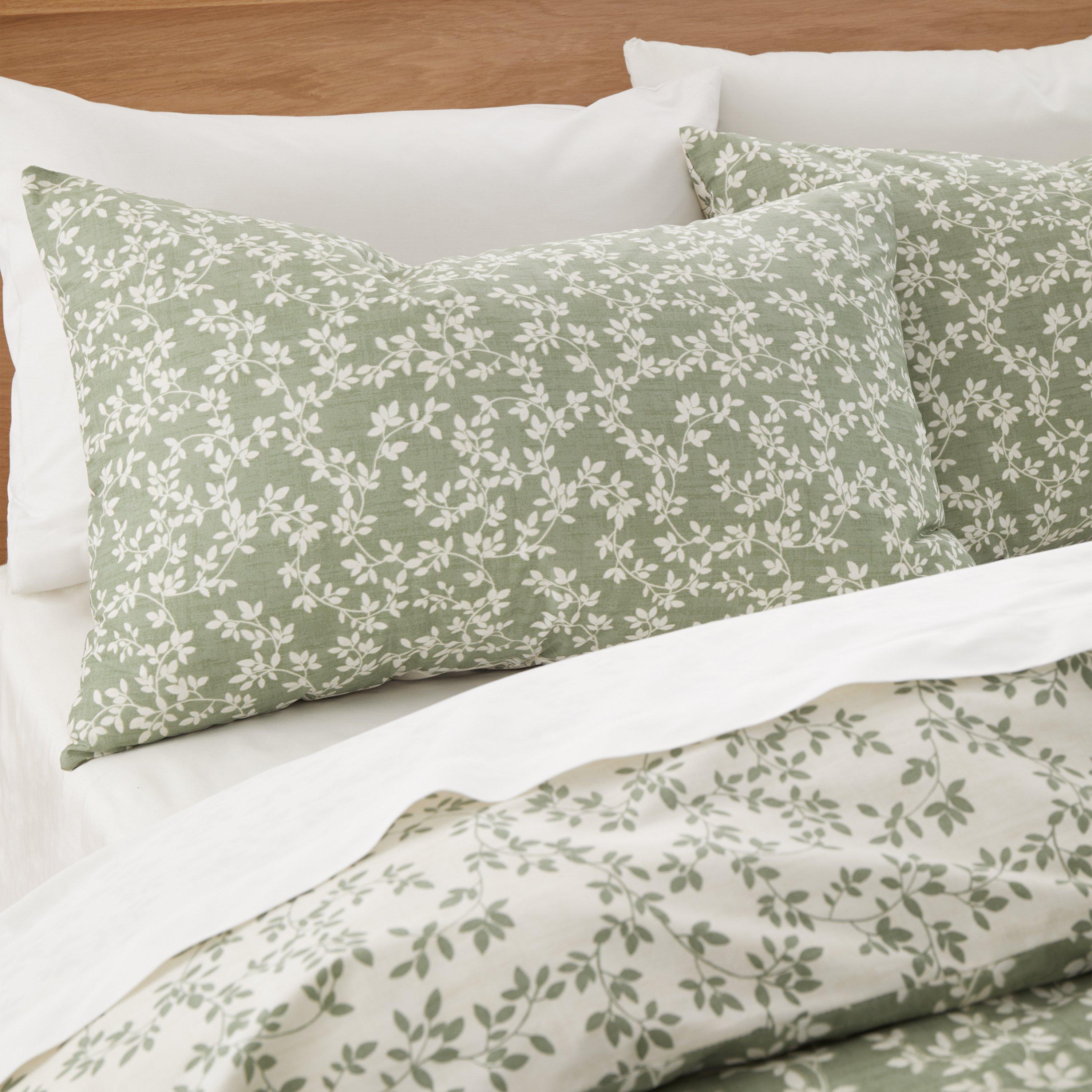 Green - Bianca - Shadow Leaves 200 TC Cotton Duvet Cover Set - 3