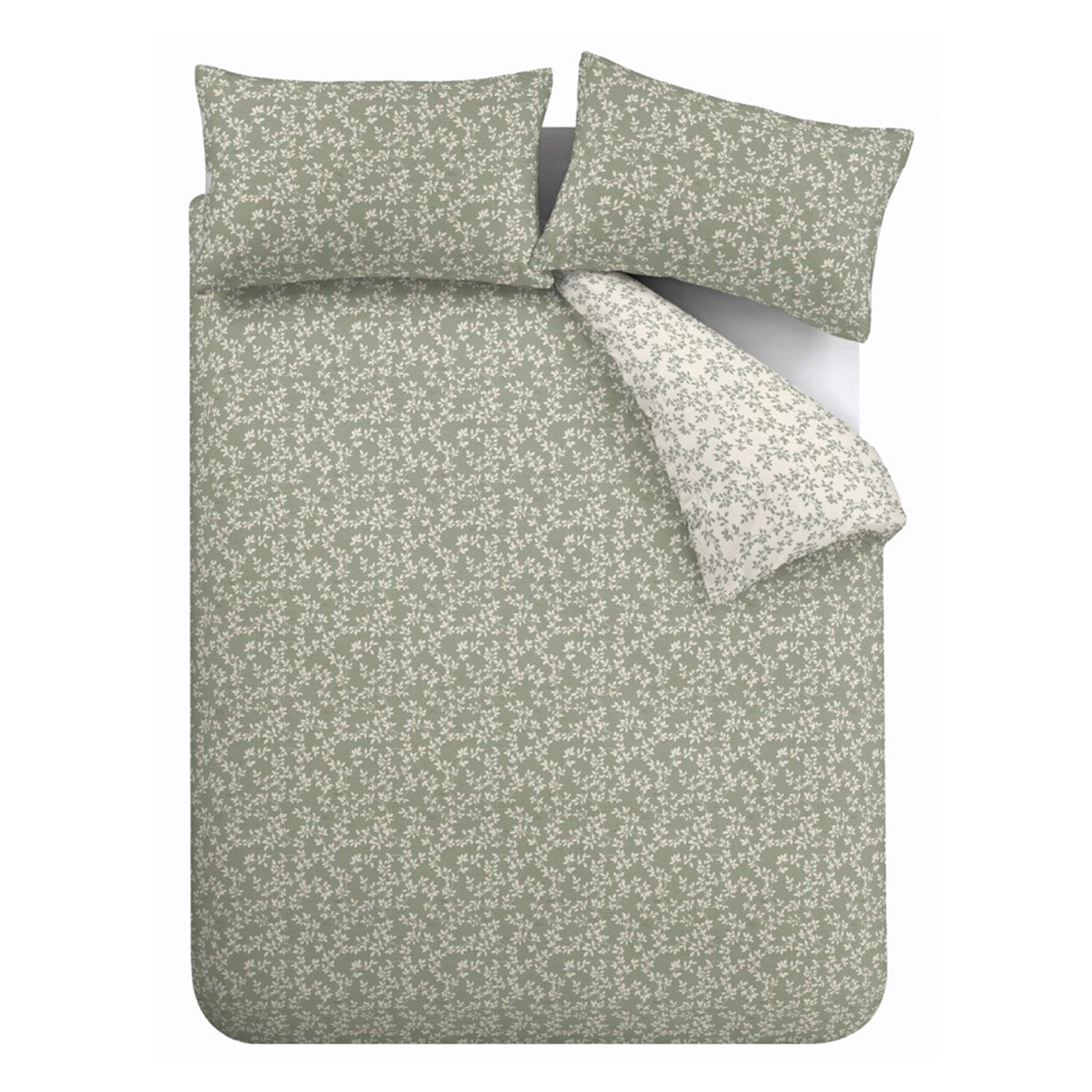 Green - Bianca - Shadow Leaves 200 TC Cotton Duvet Cover Set - 5