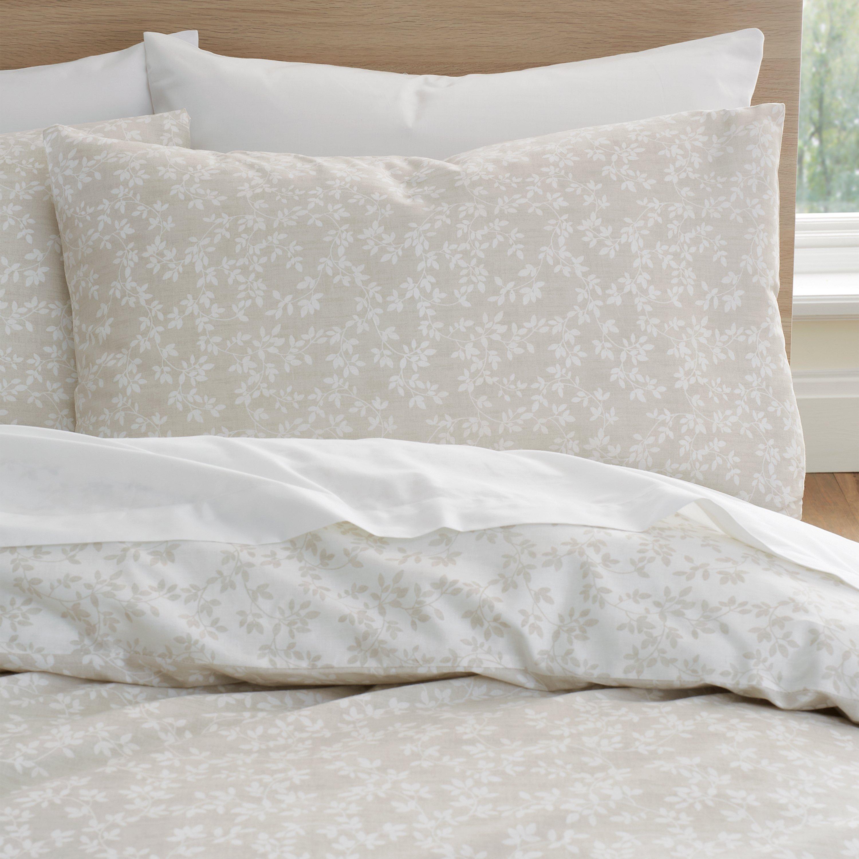 Natural - Bianca - Shadow Leaves 200 TC Cotton Duvet Cover Set - 3