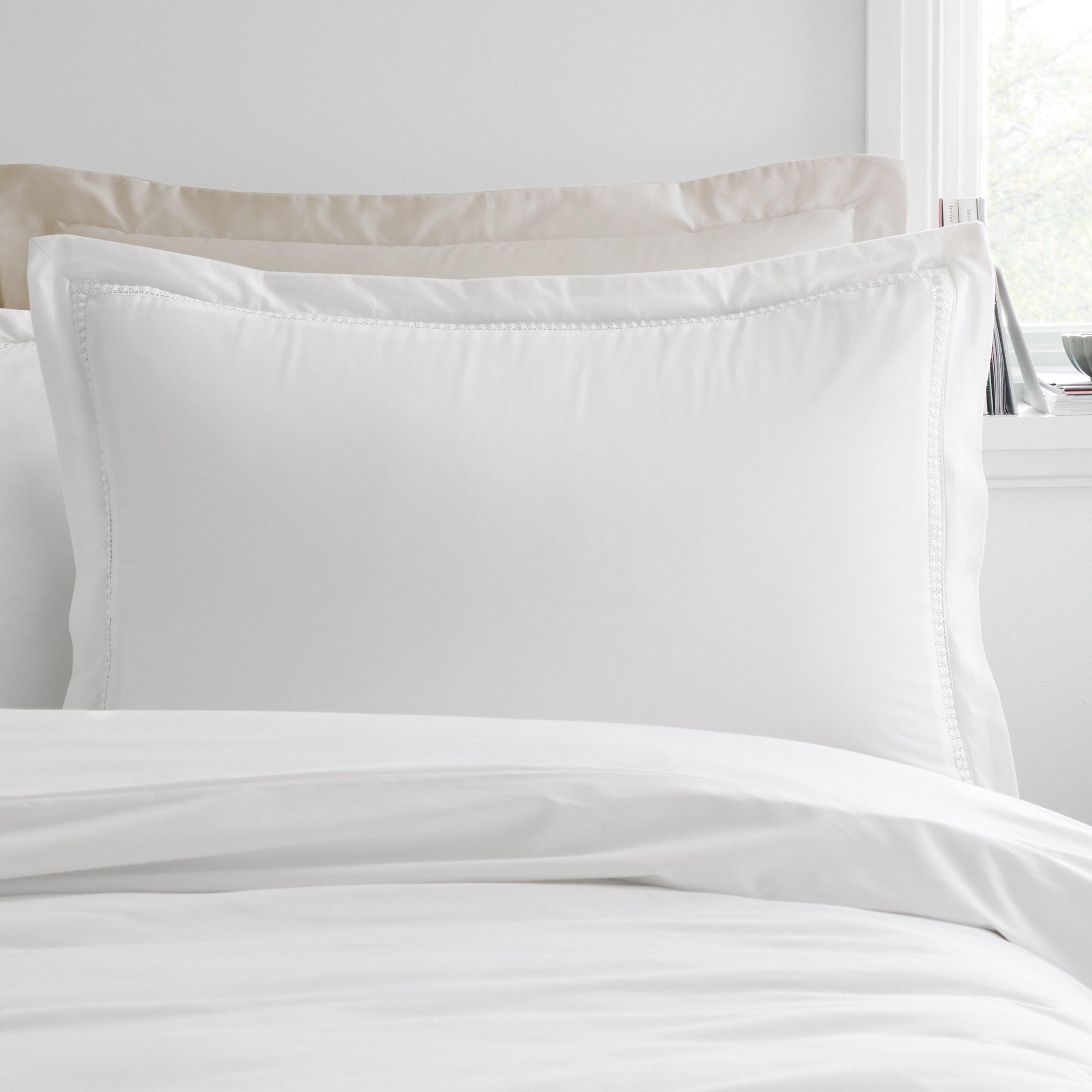 White - Bianca - Oxford Lace Trim 200TC Duvet Cover Set - 2