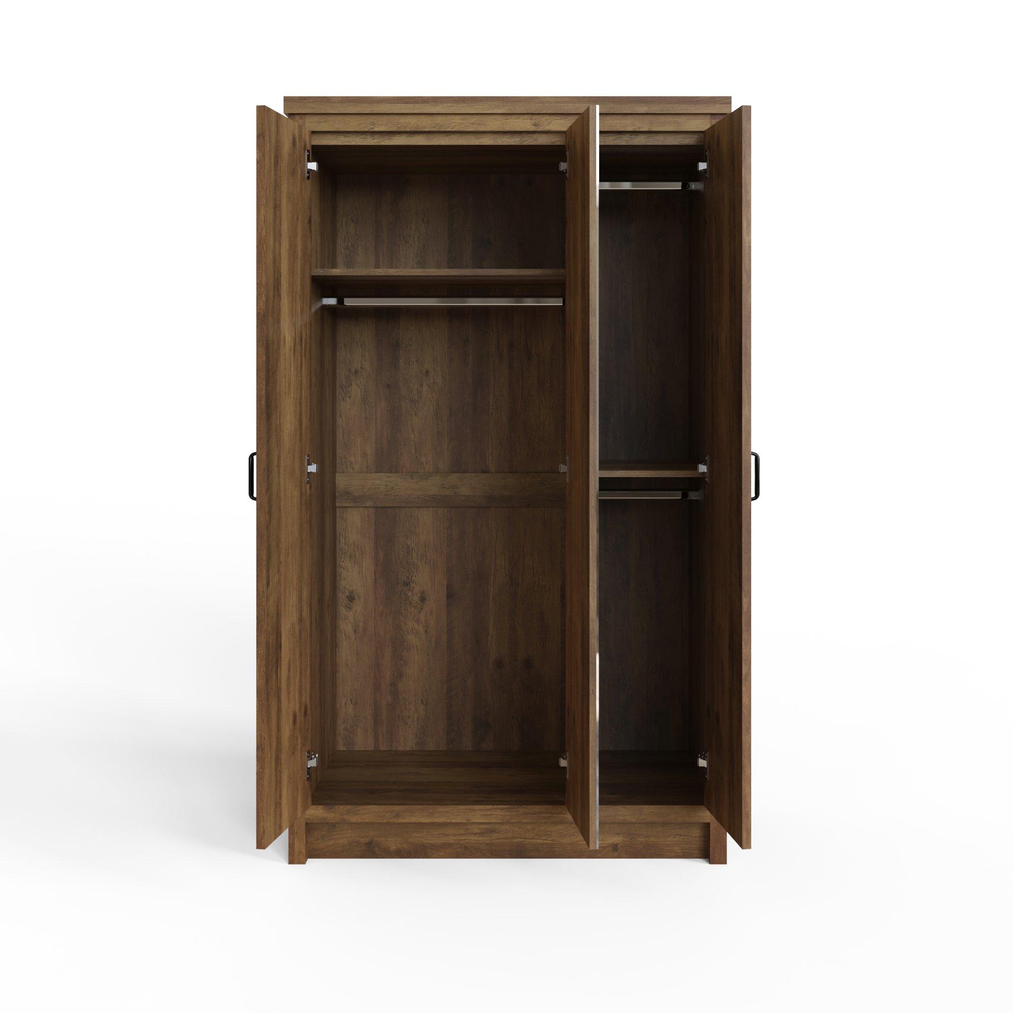 Knotty Oak - GFW - Boston 3 Door Mirrored Wardrobe Knotty Oak - 7