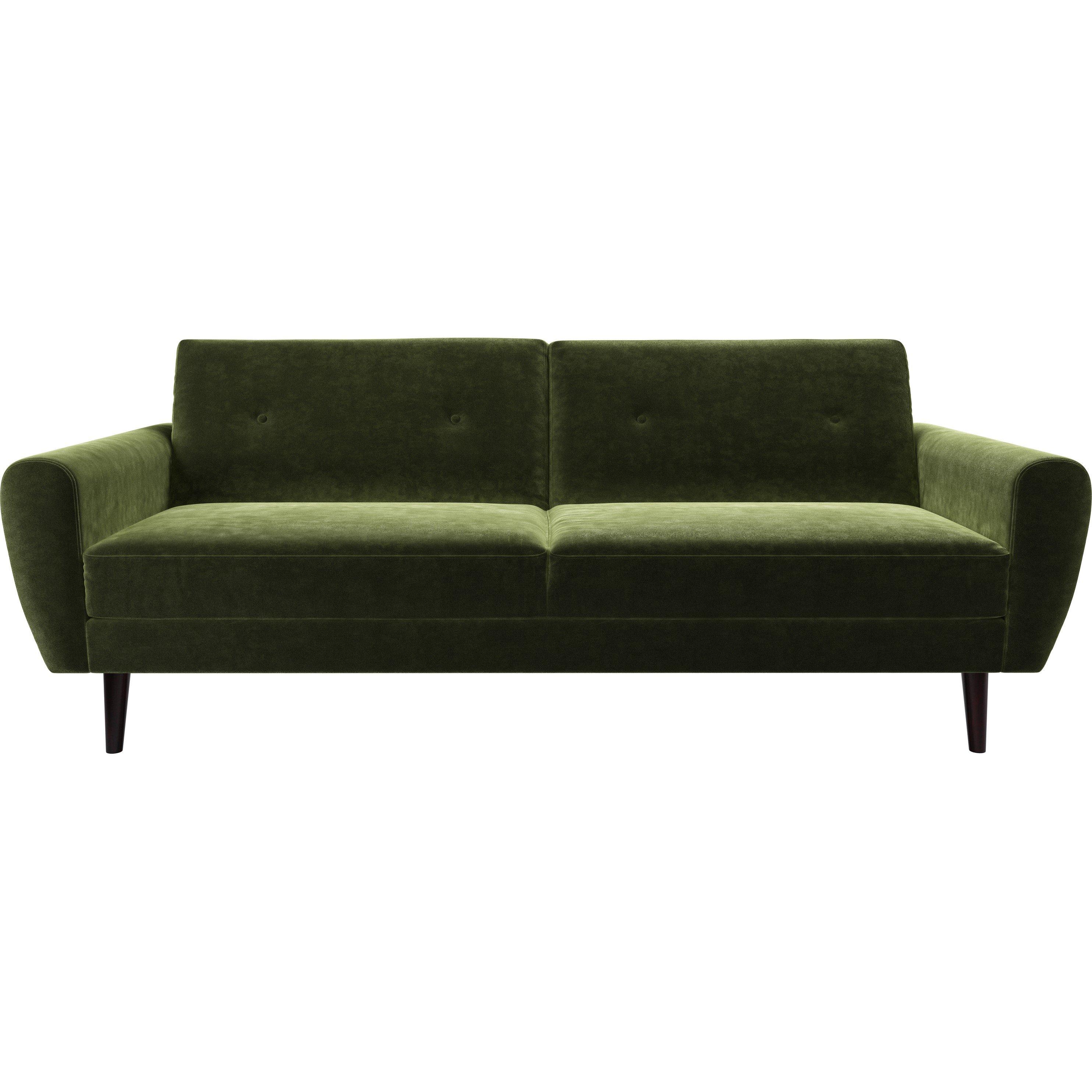 Jack Wills  Jack 3 Seat Sofabed In Velvet - Green - Sofa Bed