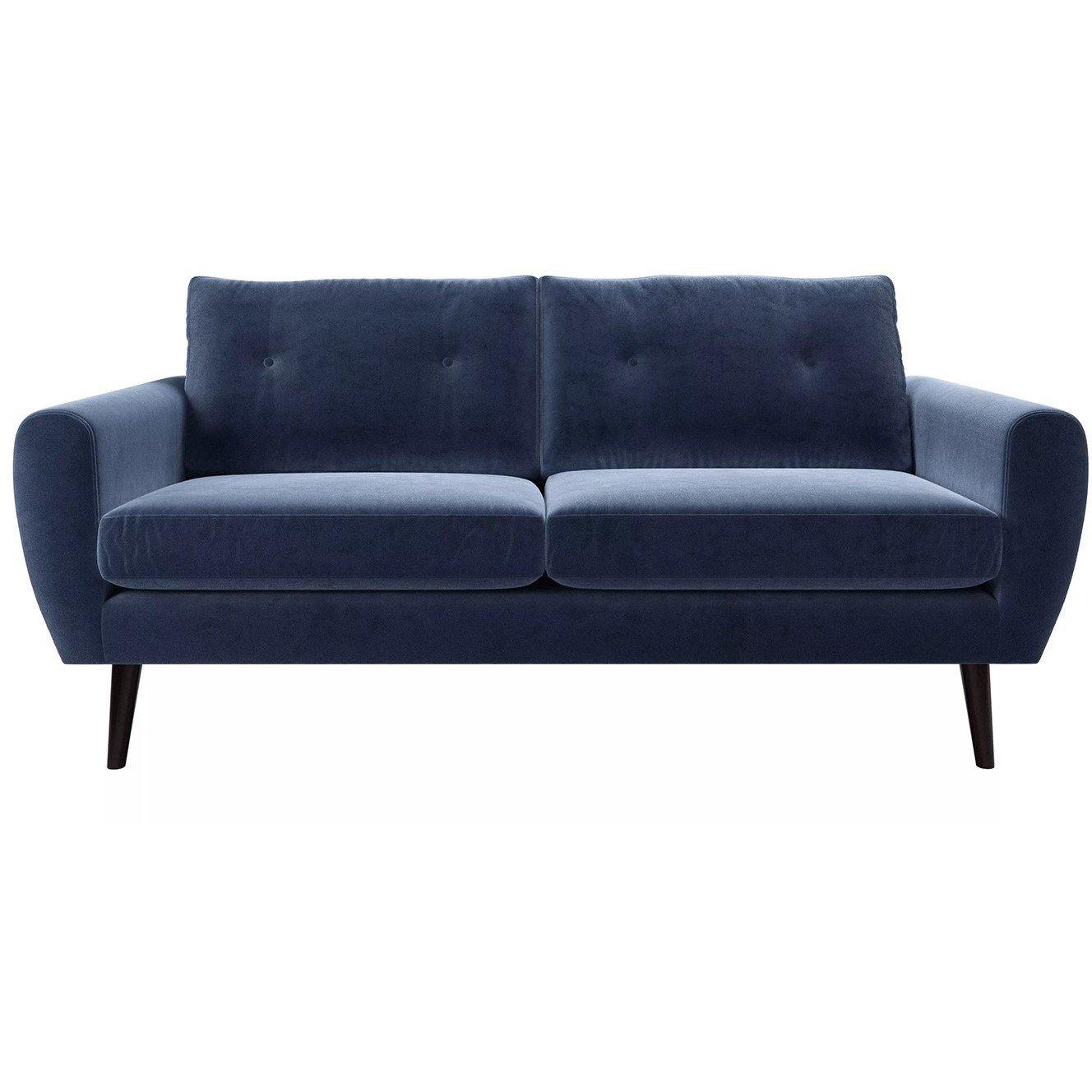 Navy - Jack Wills - Jack 3 Seat Sofa in Velvet - 1