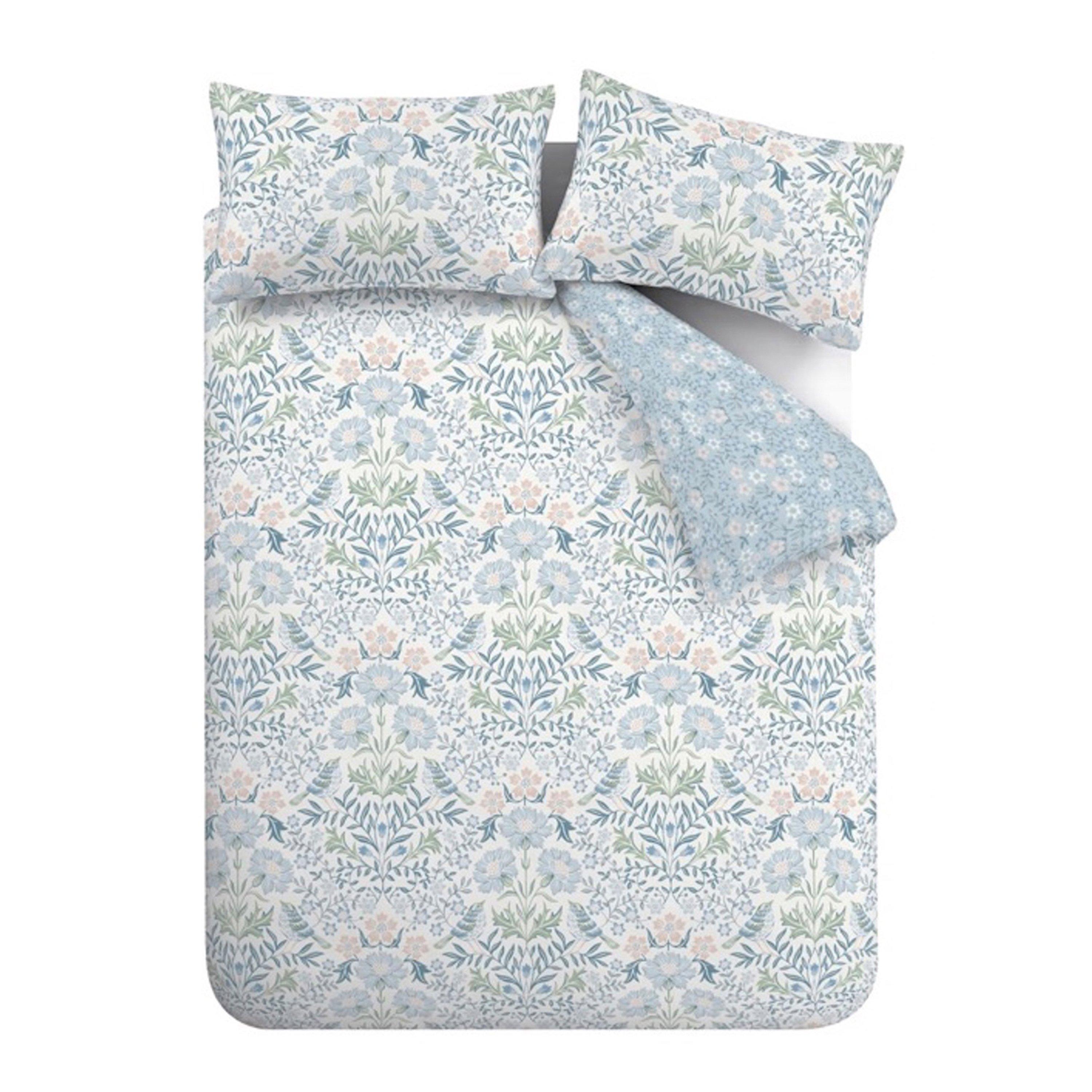Blue - Bianca - Hedgerow Hopper Floral 200 TC Duvet Cover Set - 5