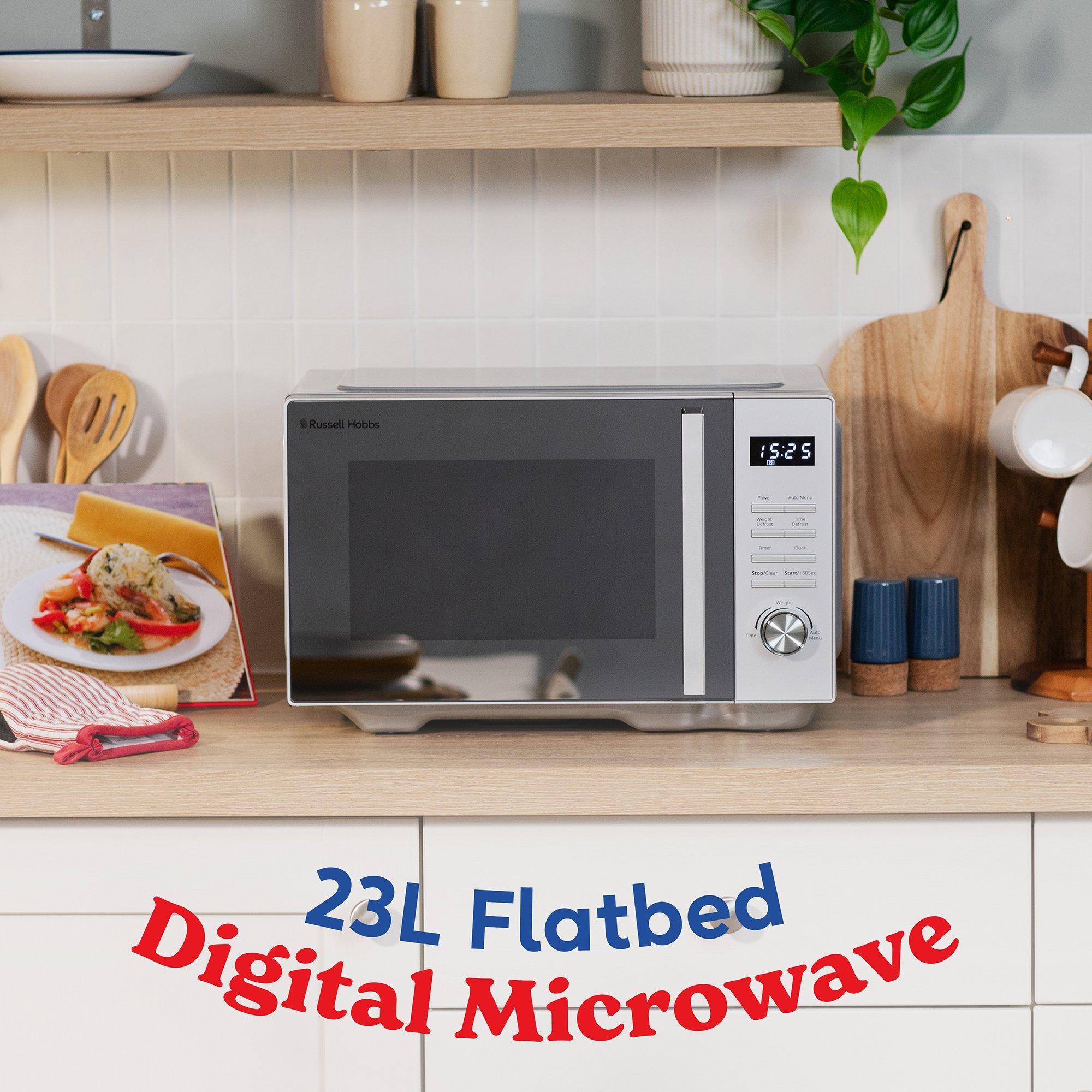 Silver - Russell Hobbs - RHFM2365S 23L Silver Flatbed Digital Microwave - 4