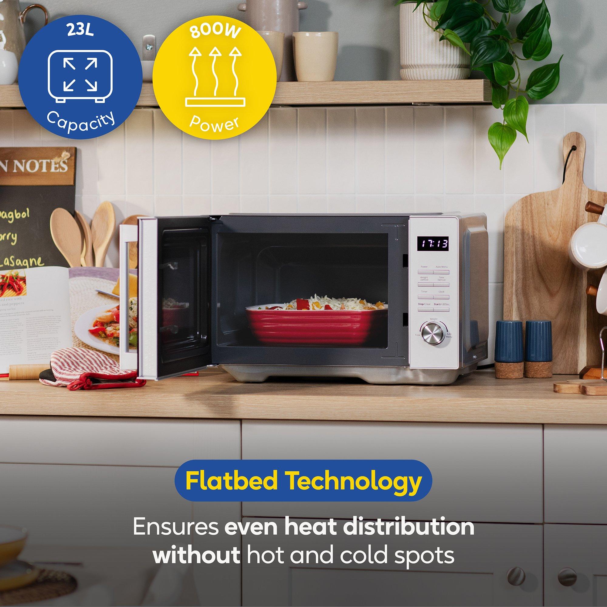 Silver - Russell Hobbs - RHFM2365S 23L Silver Flatbed Digital Microwave - 5