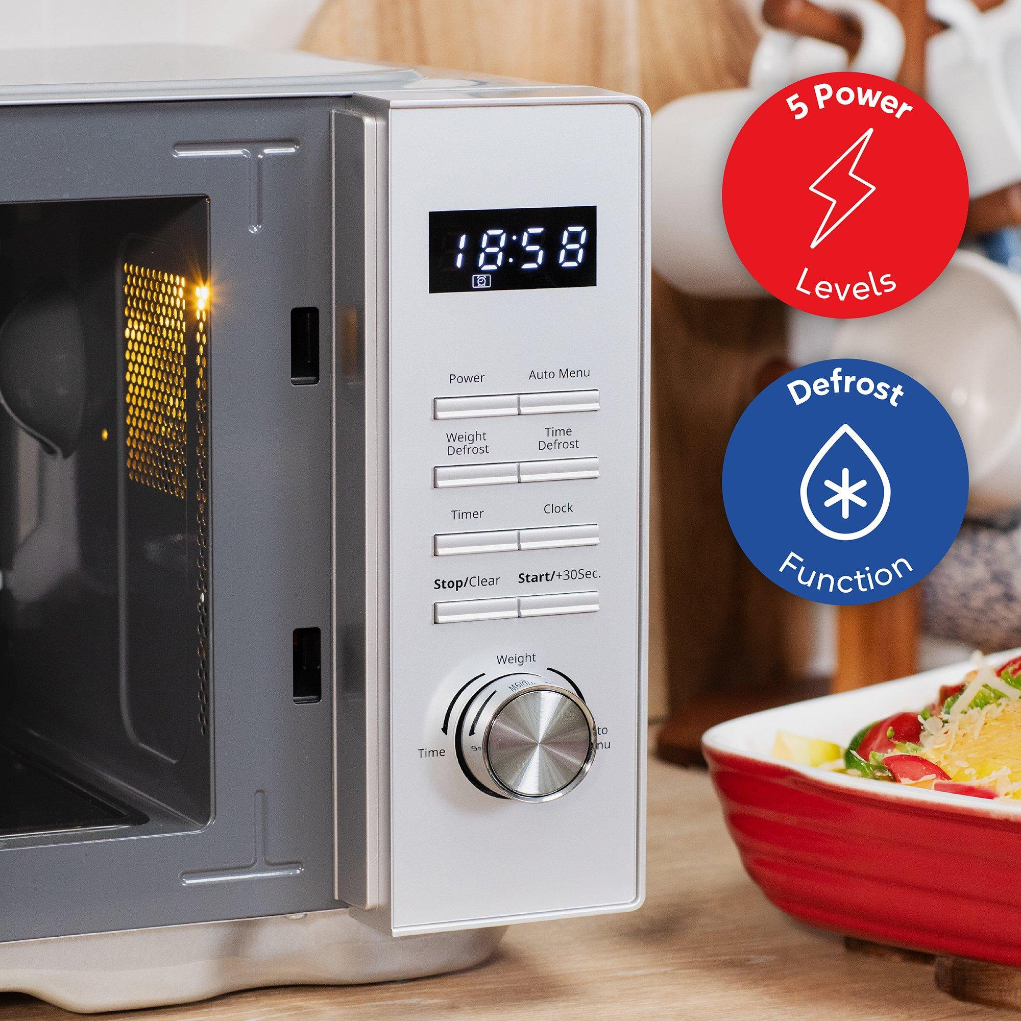 Silver - Russell Hobbs - RHFM2365S 23L Silver Flatbed Digital Microwave - 7