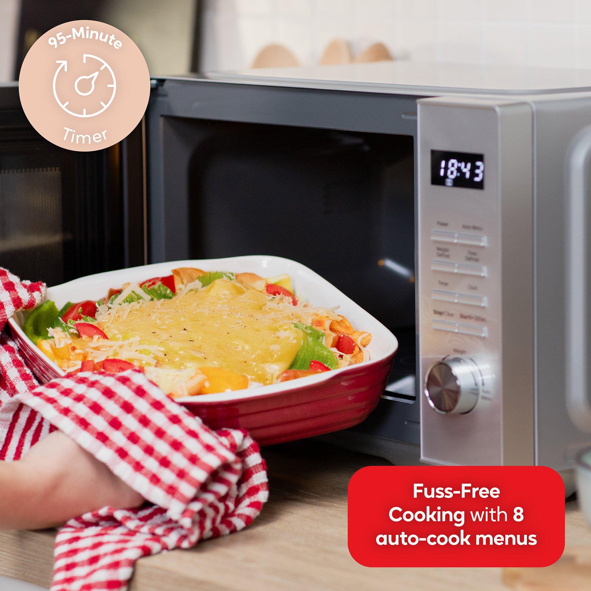 Silver - Russell Hobbs - RHFM2365S 23L Silver Flatbed Digital Microwave - 8