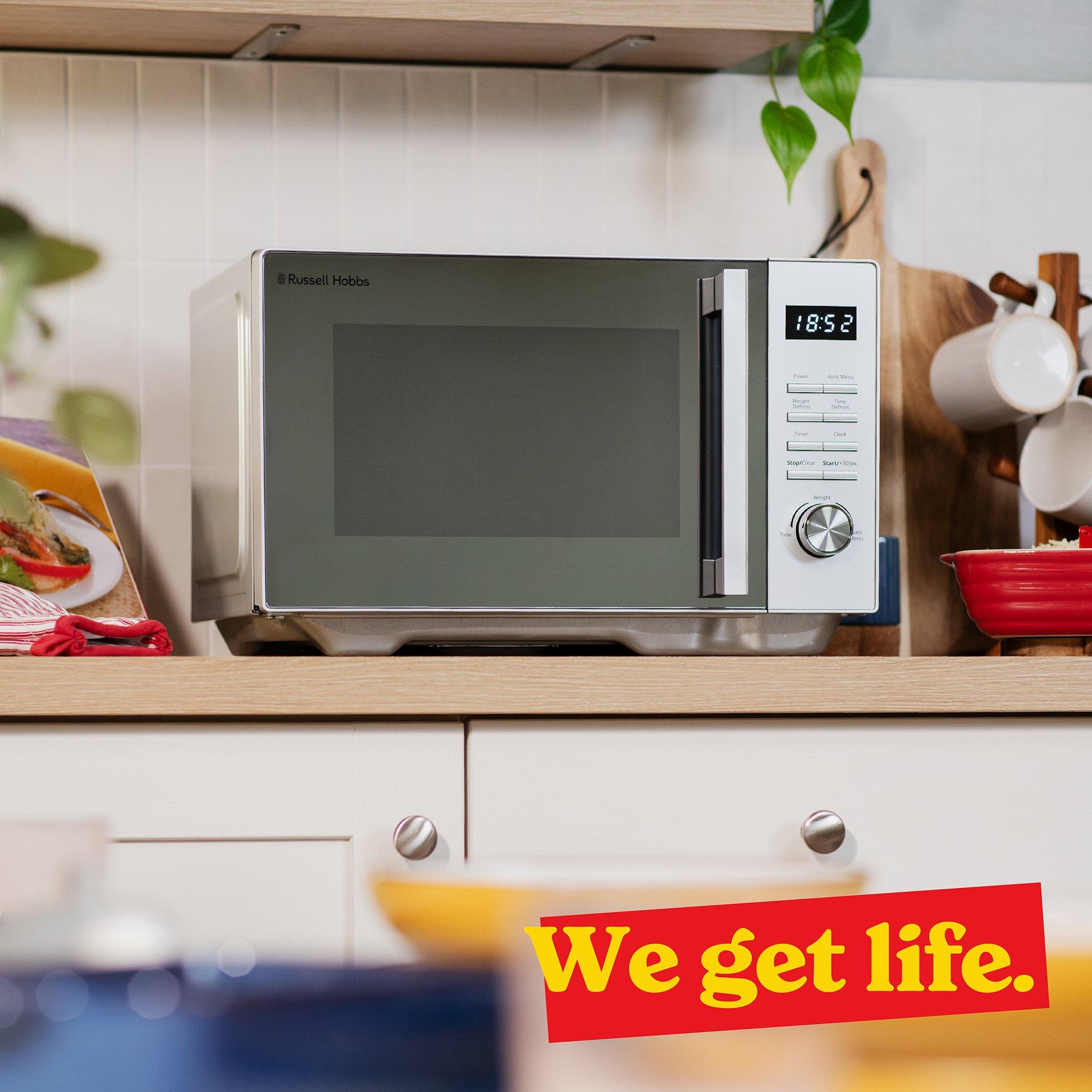 Silver - Russell Hobbs - RHFM2365S 23L Silver Flatbed Digital Microwave - 9