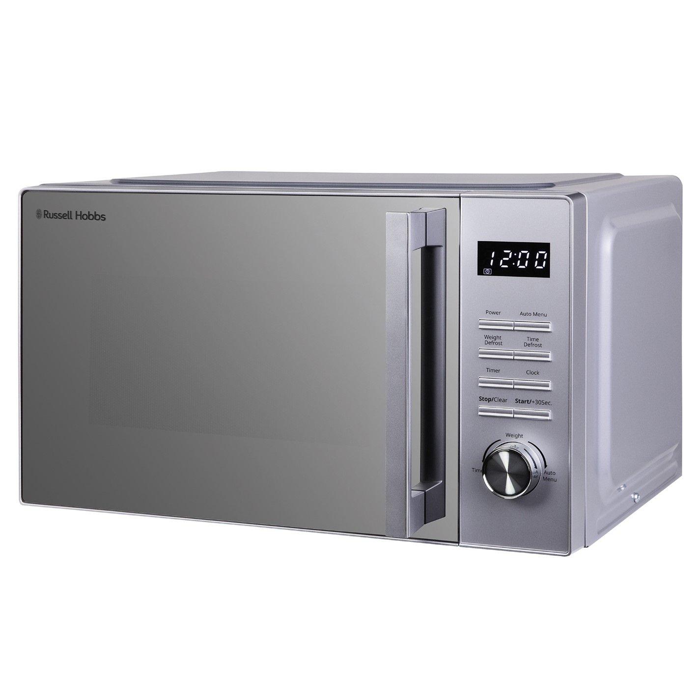 Silver - Russell Hobbs - RHFM2365S 23L Silver Flatbed Digital Microwave - 10