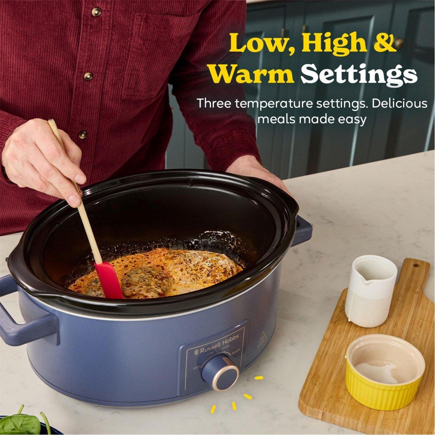Navy - Russell Hobbs - 7L Slow Cooker Soft Navy - 3