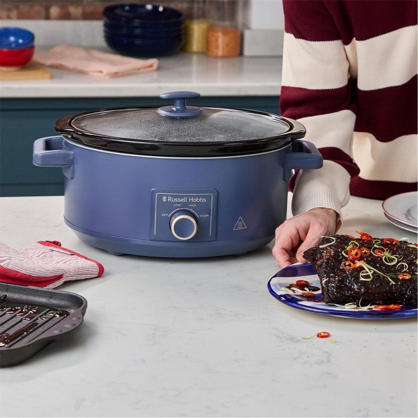 Navy - Russell Hobbs - 7L Slow Cooker Soft Navy - 5