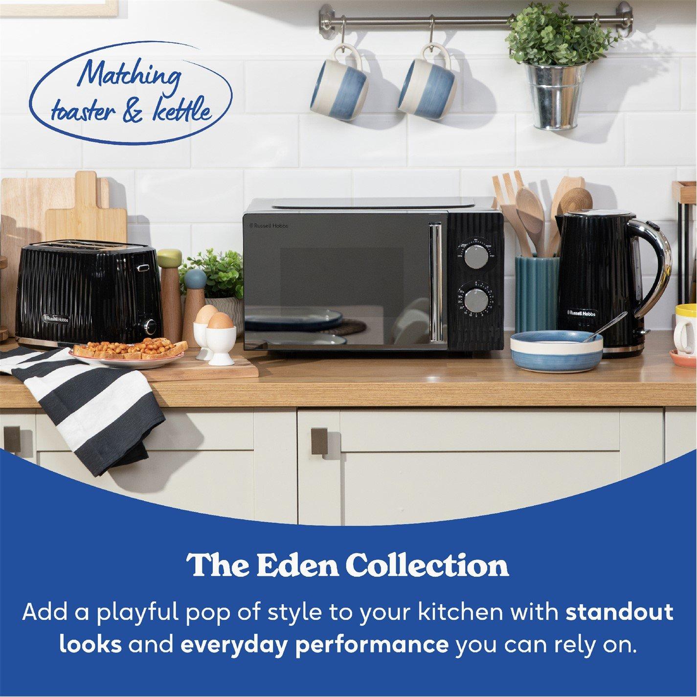 Black - Russell Hobbs - RHMM725B Eden 17 Litre Manual Microwave Black - 9
