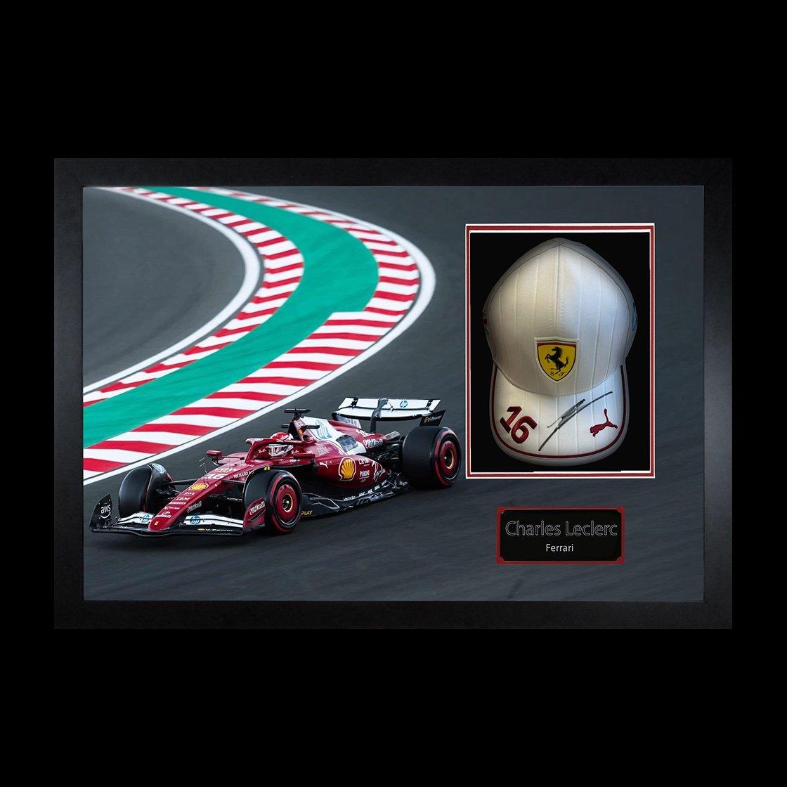Charles Leclerc Signed Ferrari F1 Cap Iconic Frame