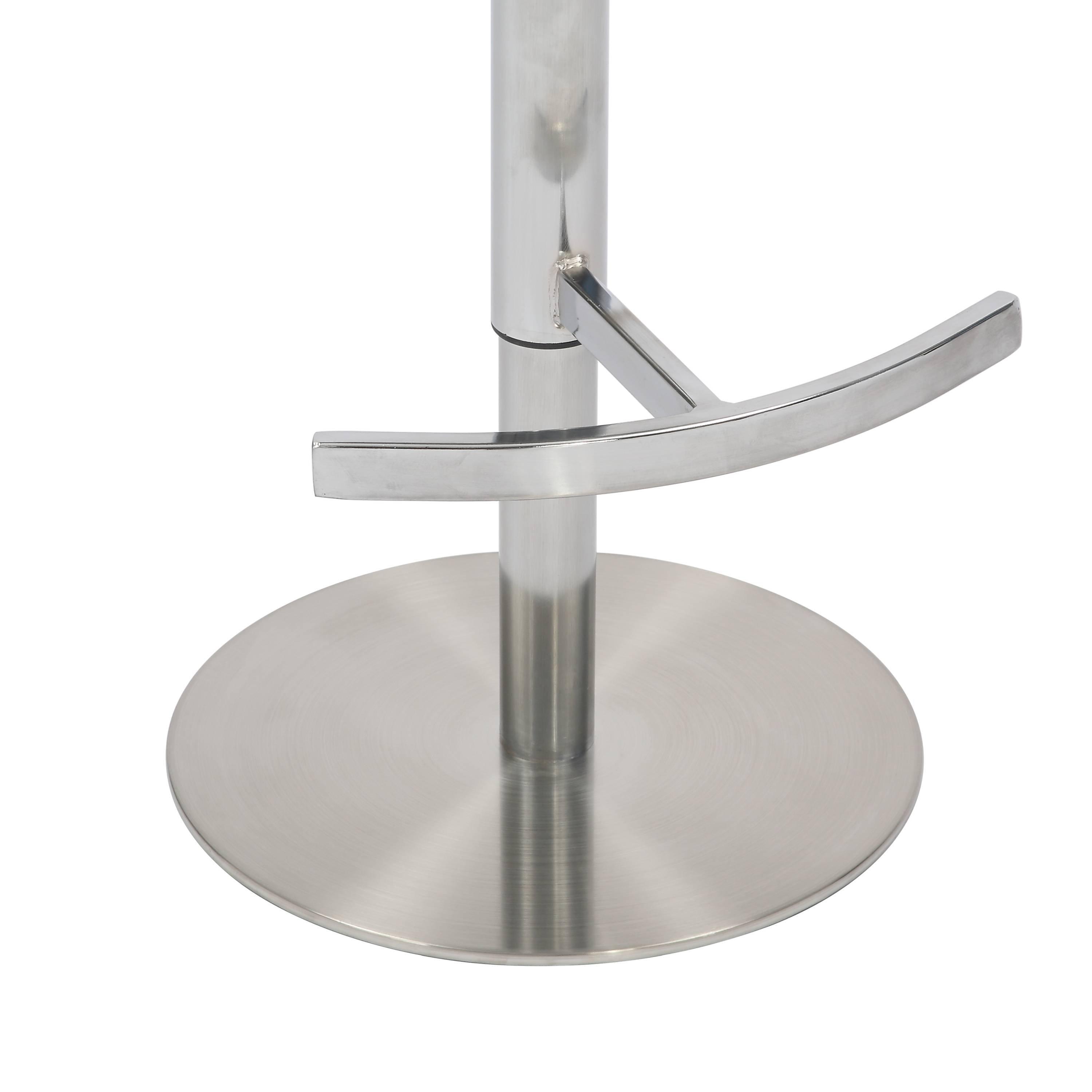 Cream - Shankar - Mason Brushed Velvet Brushed Steel Base Bar Stool - 5