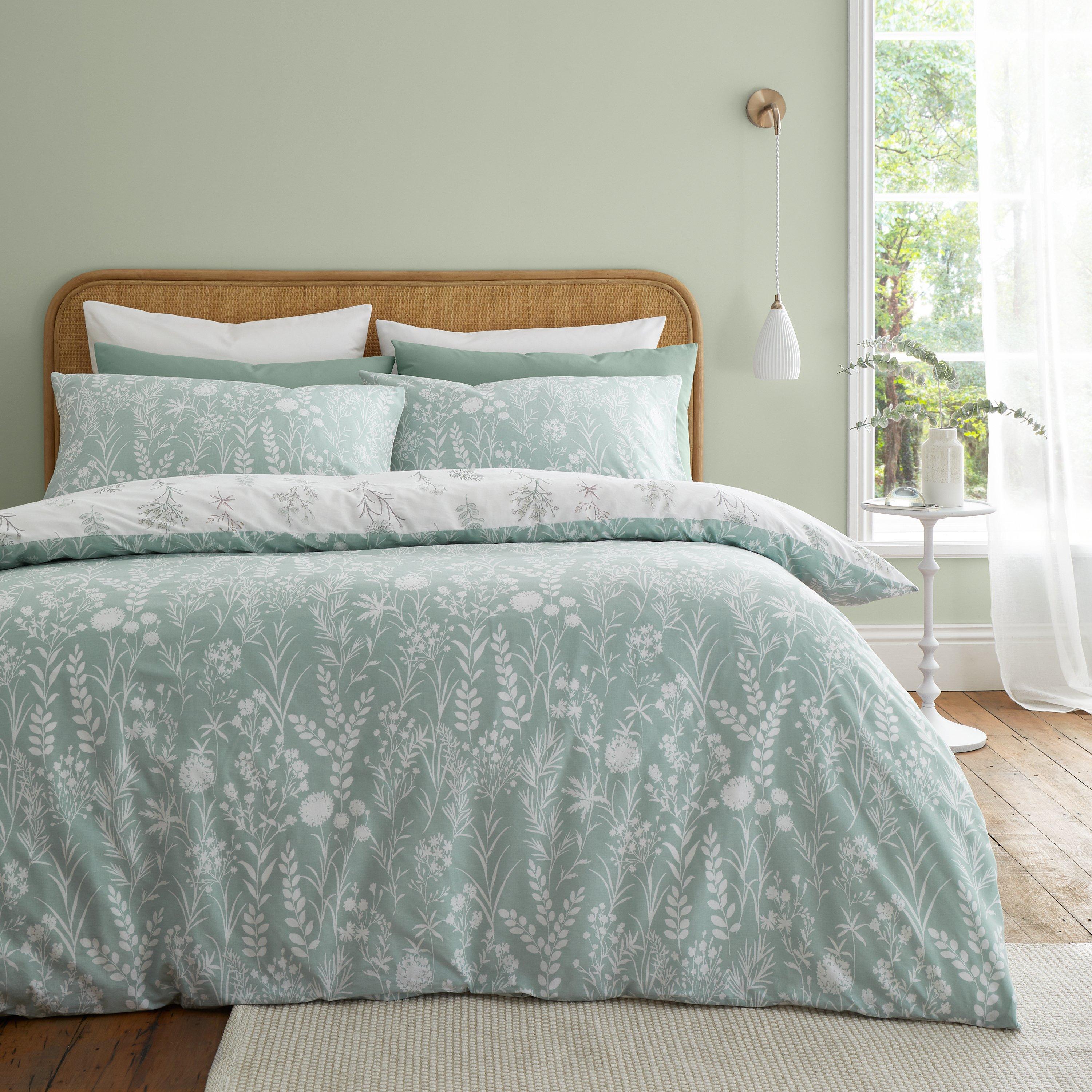 Green - Bianca - Wild Flowers 200 TC Cotton Duvet Cover Set - 2